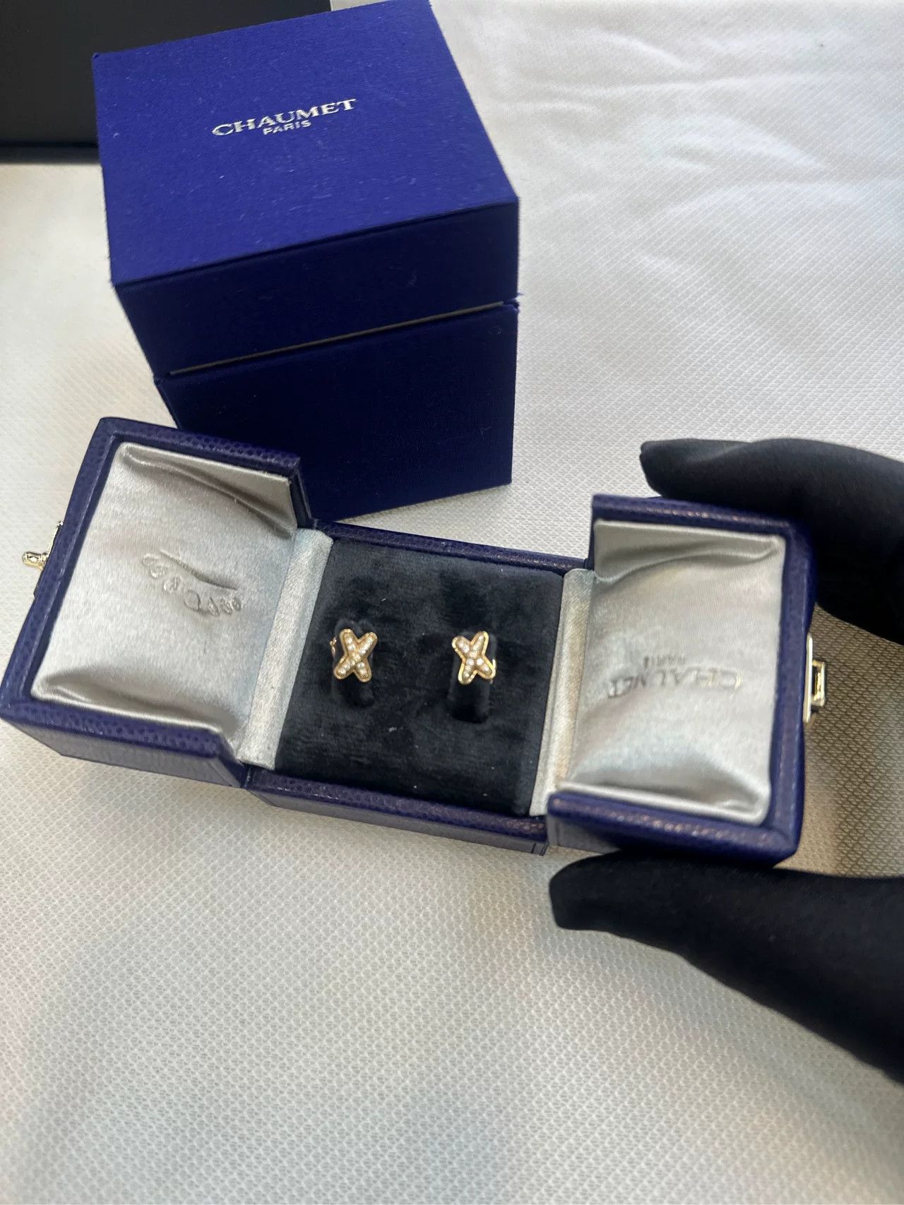 Japanese Brand Chaumet New Rose Gold Diamond Earrings Size ONE SIZE - 1 Thumbnail