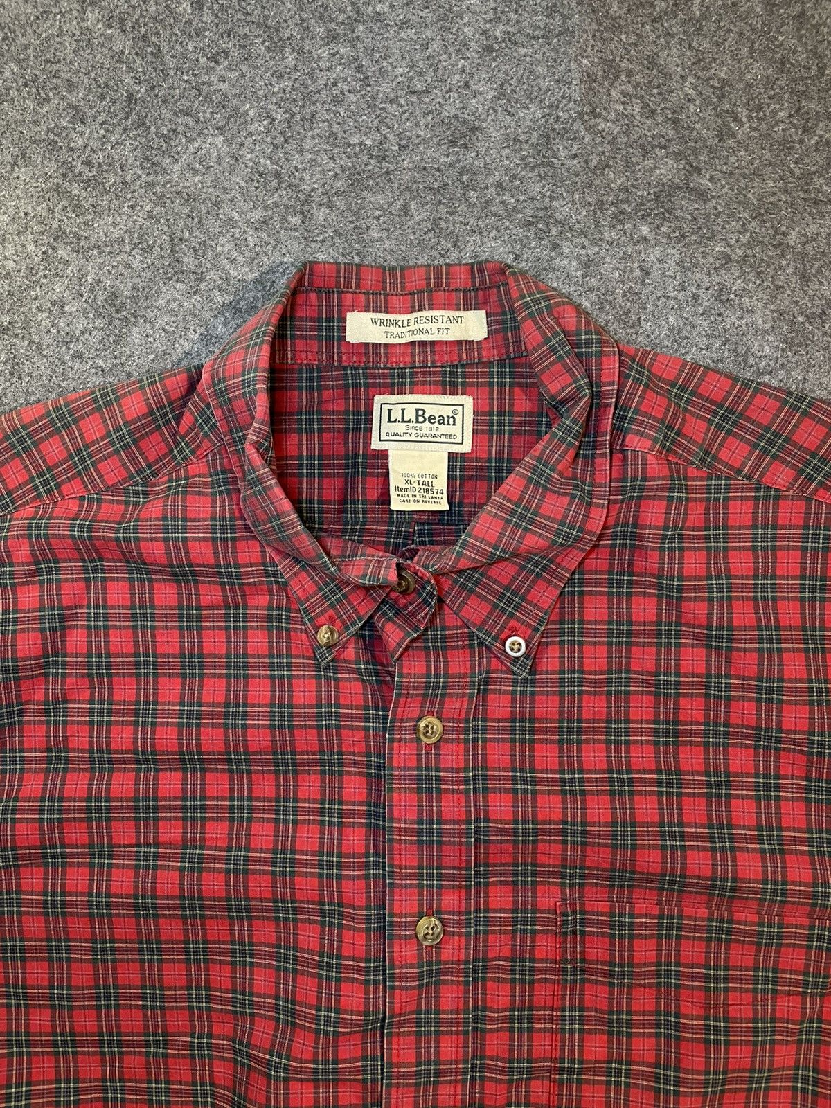 L.L. Bean LL Bean Plaid Button Up Red Black Size US XL / EU 56 / 4 - 2 Thumbnail