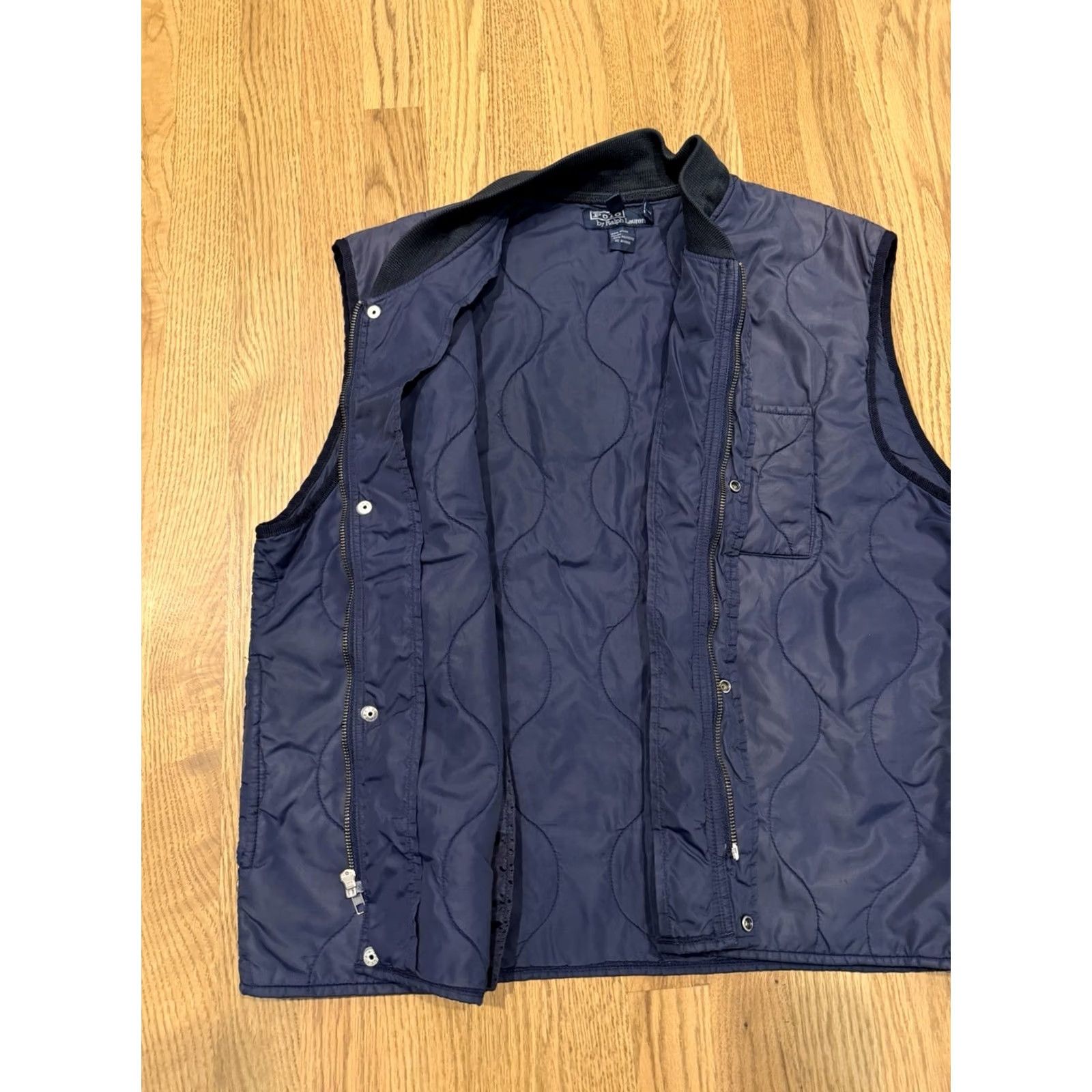 Polo Ralph Lauren Vintage Polo Ralph Lauren Liner Snap Button Vest Mens Large Zip Navy Blue Vtg Jacket Size US L / EU 52-54 / 3 - 5 Thumbnail