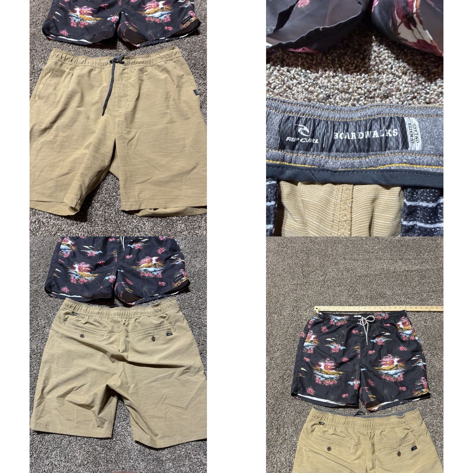 Rip Curl RIP CURL Shorts Mens 36 Blue Boardwalk Mirage Chino Breathable Quick Dry Pockets Logo 90s Beach Surfing Casual Size US 36 / EU 52 - 8 Thumbnail