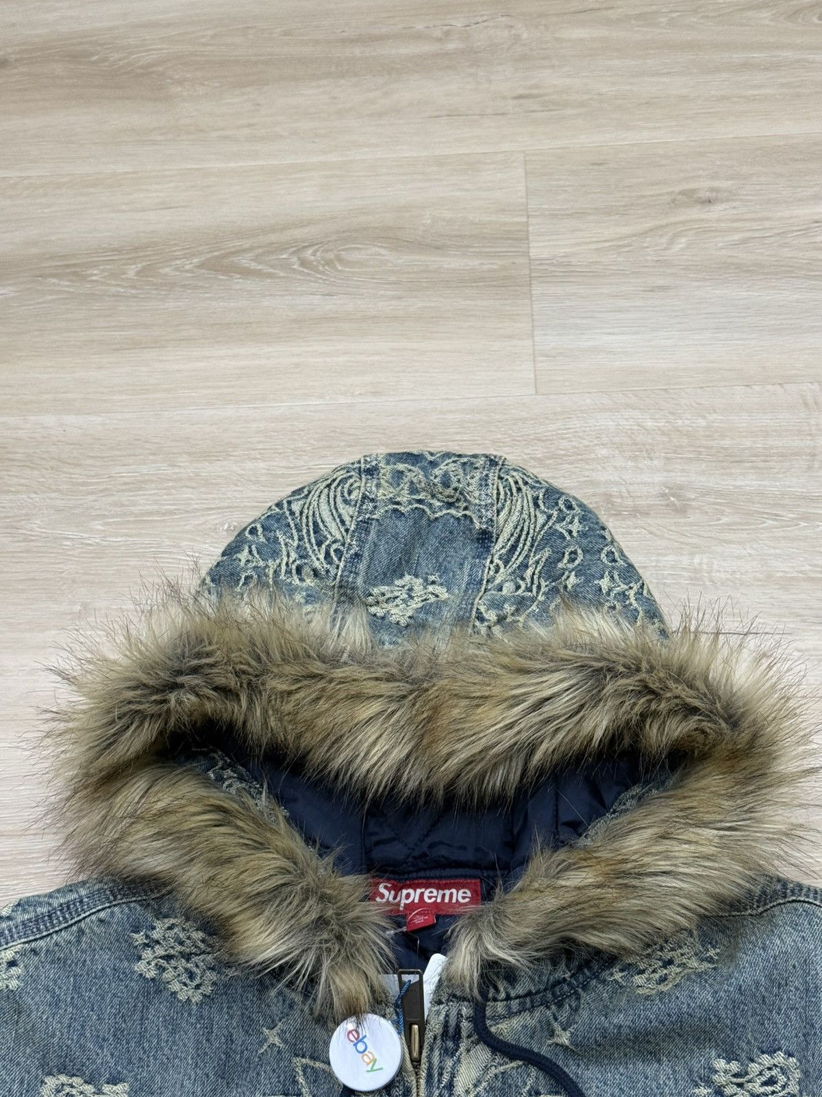 Supreme Supreme Bandana Jacquard Denim Hooded Work Jacket Size US XL / EU 56 / 4 - 7 Thumbnail