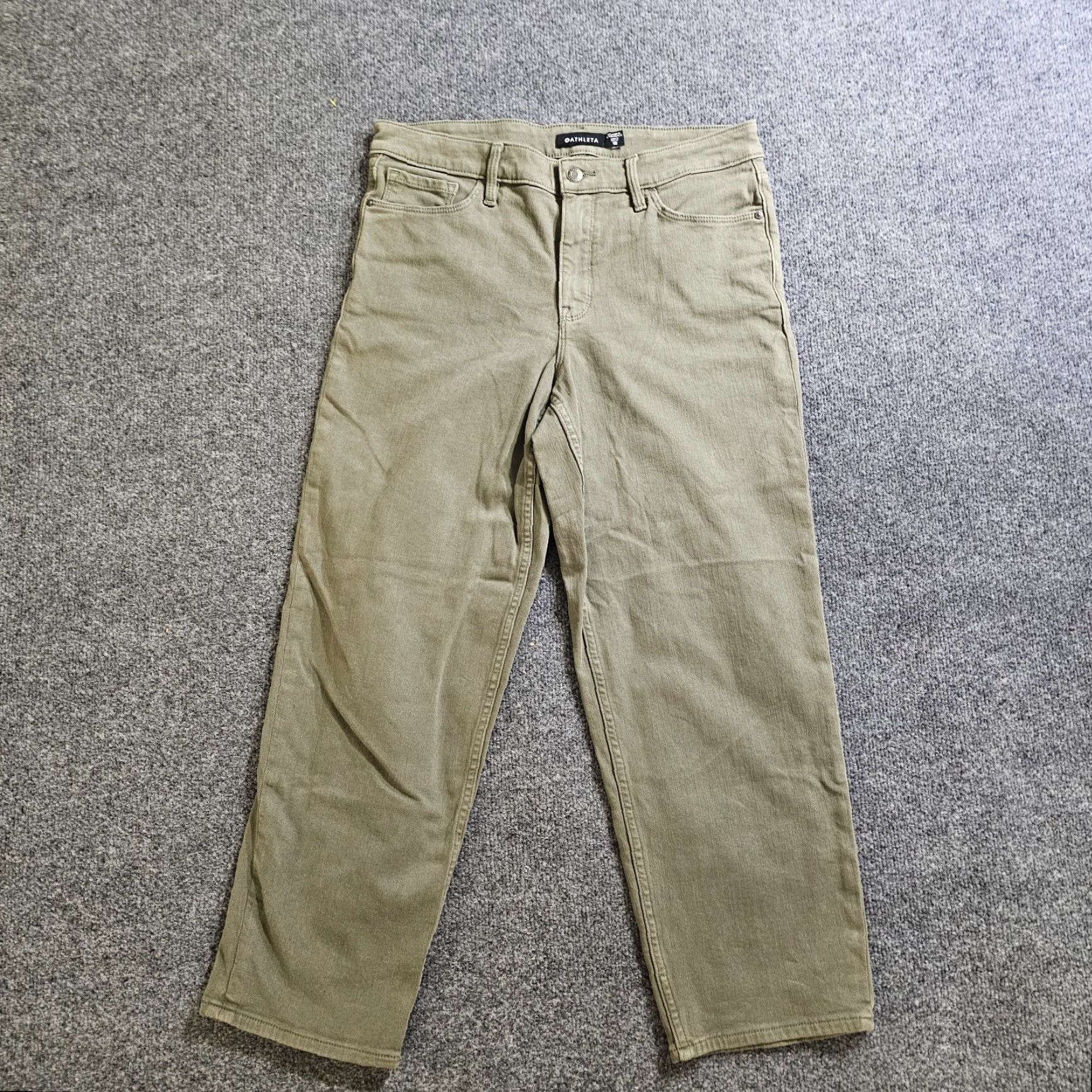Athleta Athleta Jeans Womens 12 Green Mid Rise Tapered Stretch Denim Casual Size 34" / US 12 / IT 48 - 2 Thumbnail
