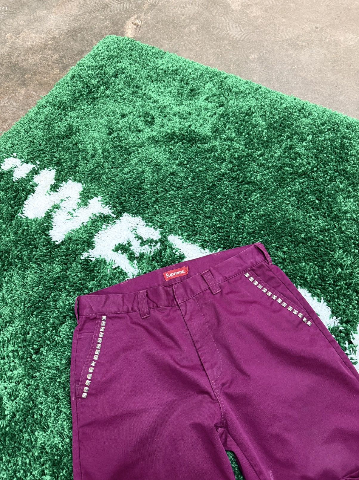 Supreme Supreme Studded Work Pant Burgundy Sz. 34 FW20 Size US 34 / EU 50 - 3 Thumbnail