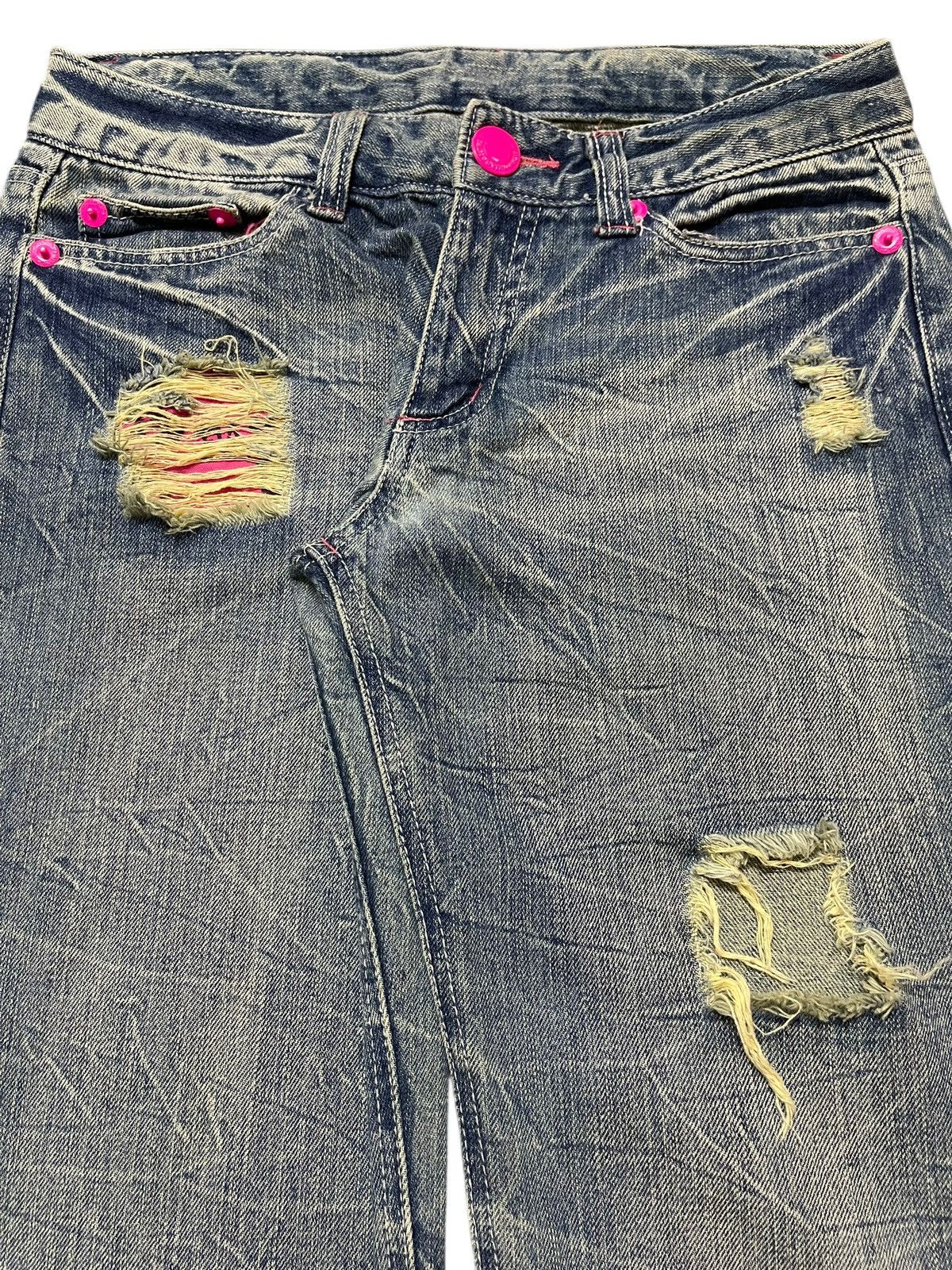 Kapital Vintage Japanese Brand Faded Wash Distressed Style Jeans Size US 30 / EU 46 - 4 Thumbnail