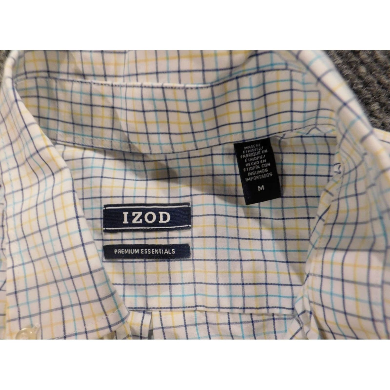 Izod IZOD Shirt Button-Up Plaid White Mens M Long Sleeve Collared Classic Fit Premium Knit Cotton Size US M / EU 48-50 / 2 - 2 Thumbnail