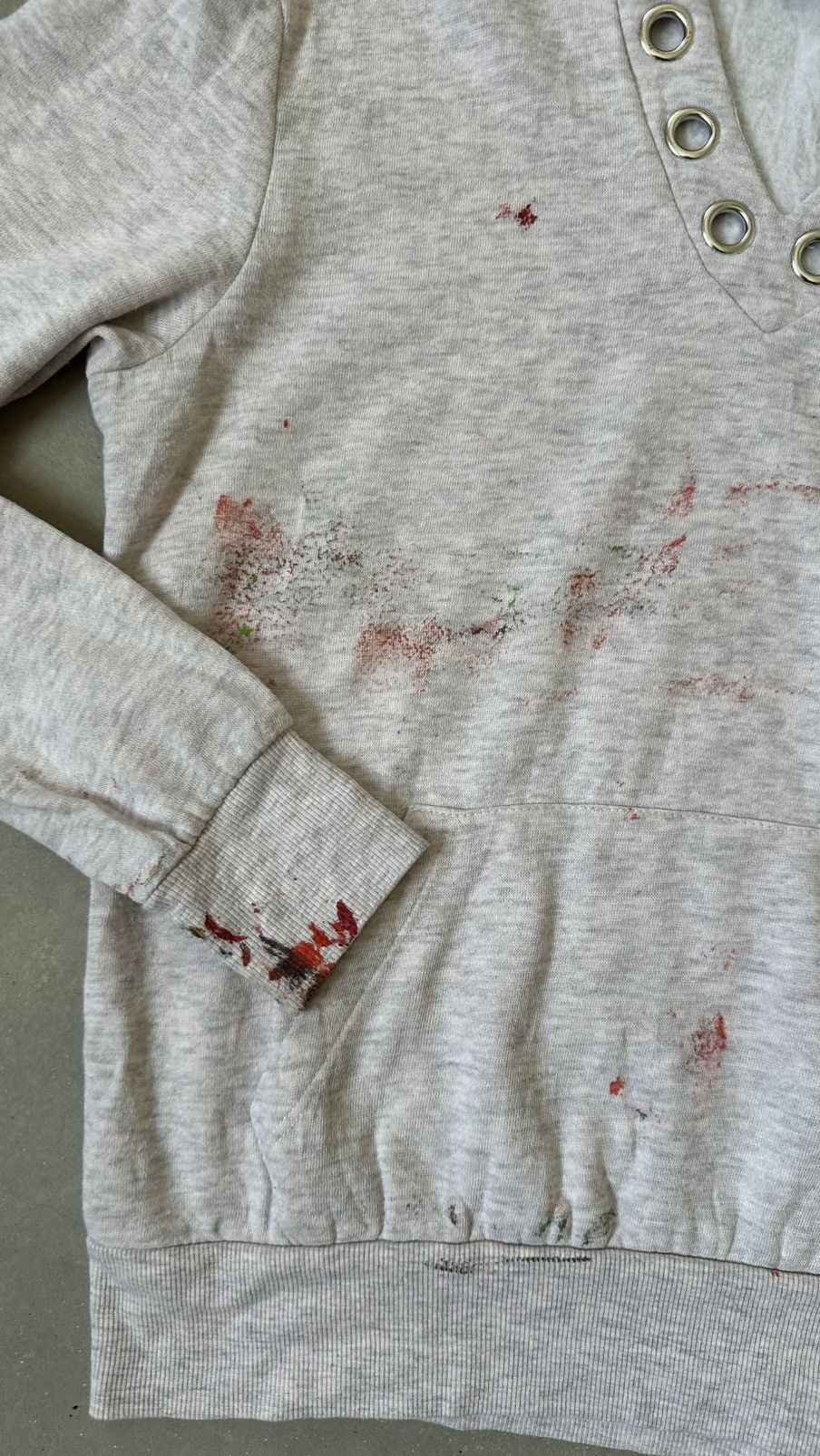 Japanese Brand VINTAGE ANGEL KISS DISTRESSED MID BUTTON HOODIE Size US S / EU 44-46 / 1 - 2 Thumbnail