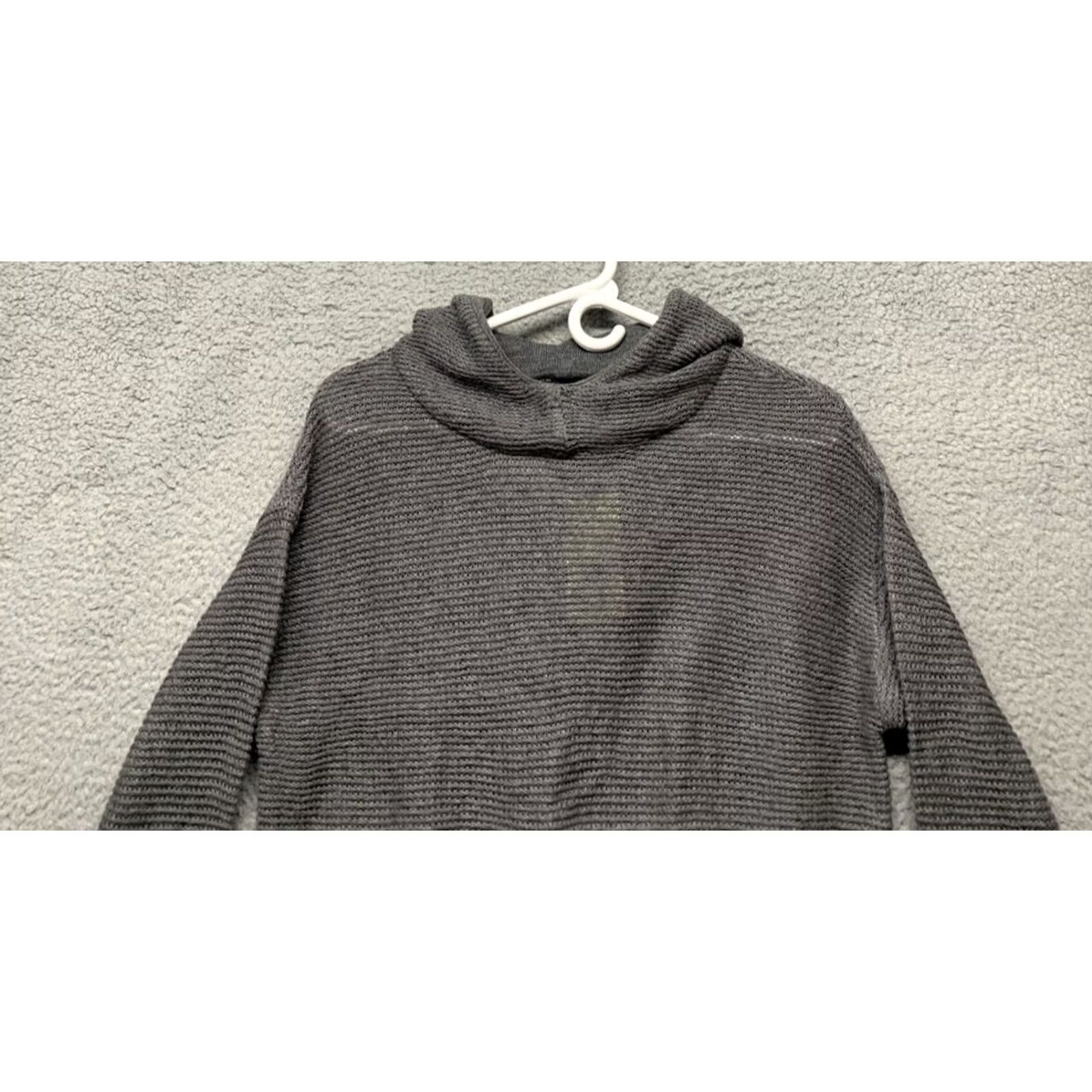 Vintage VINTAGE Women's XS Hooded Pullover Sweater Cropped Long Sleeve Gray 3” Side Slits NEW Size XS / US 0-2 / IT 36-38 - 4 Thumbnail