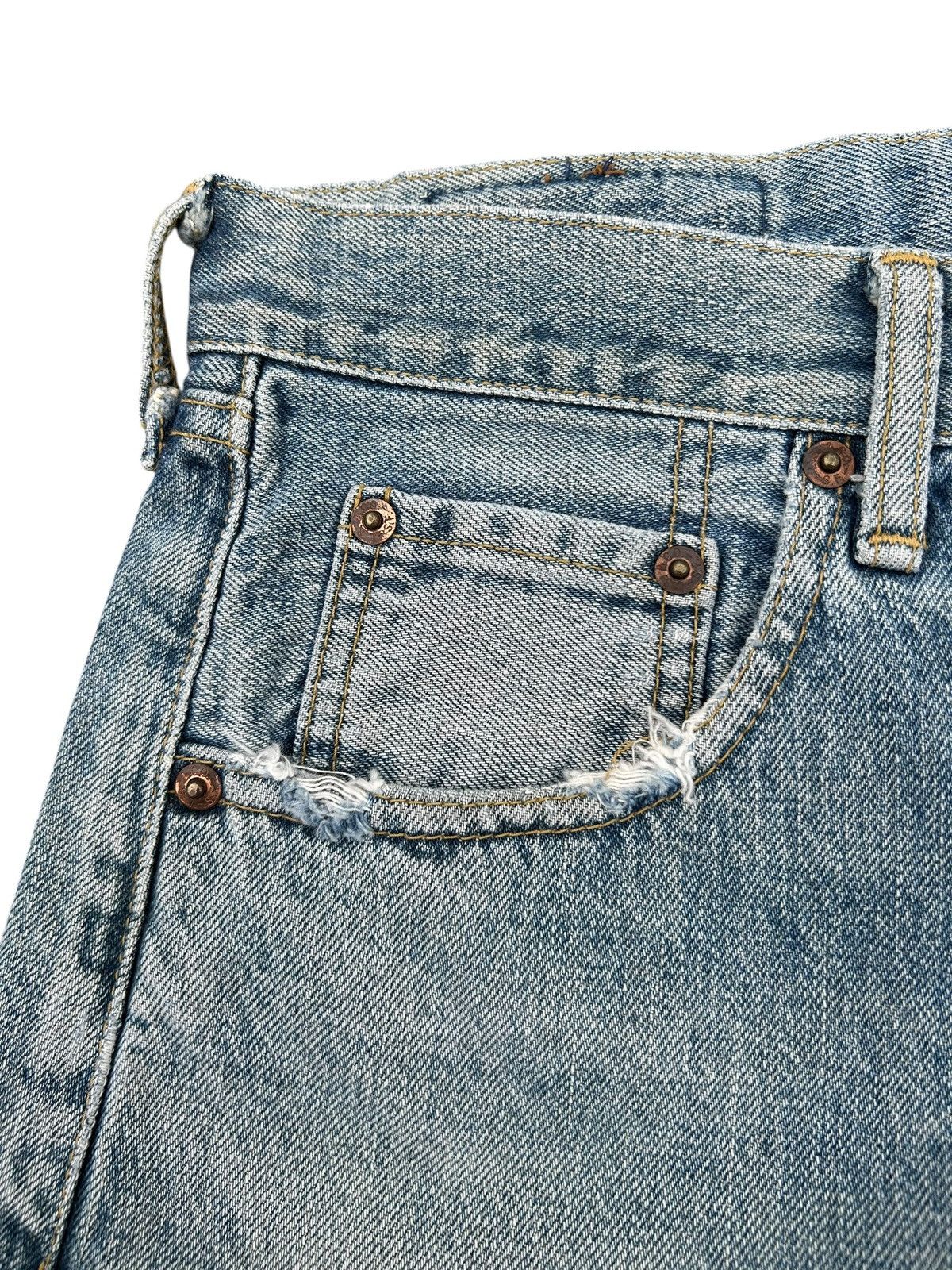 Kapital Vintage Levis Big E Selvedge Thrashed Denim Jeans Size US 32 / EU 48 - 7 Thumbnail