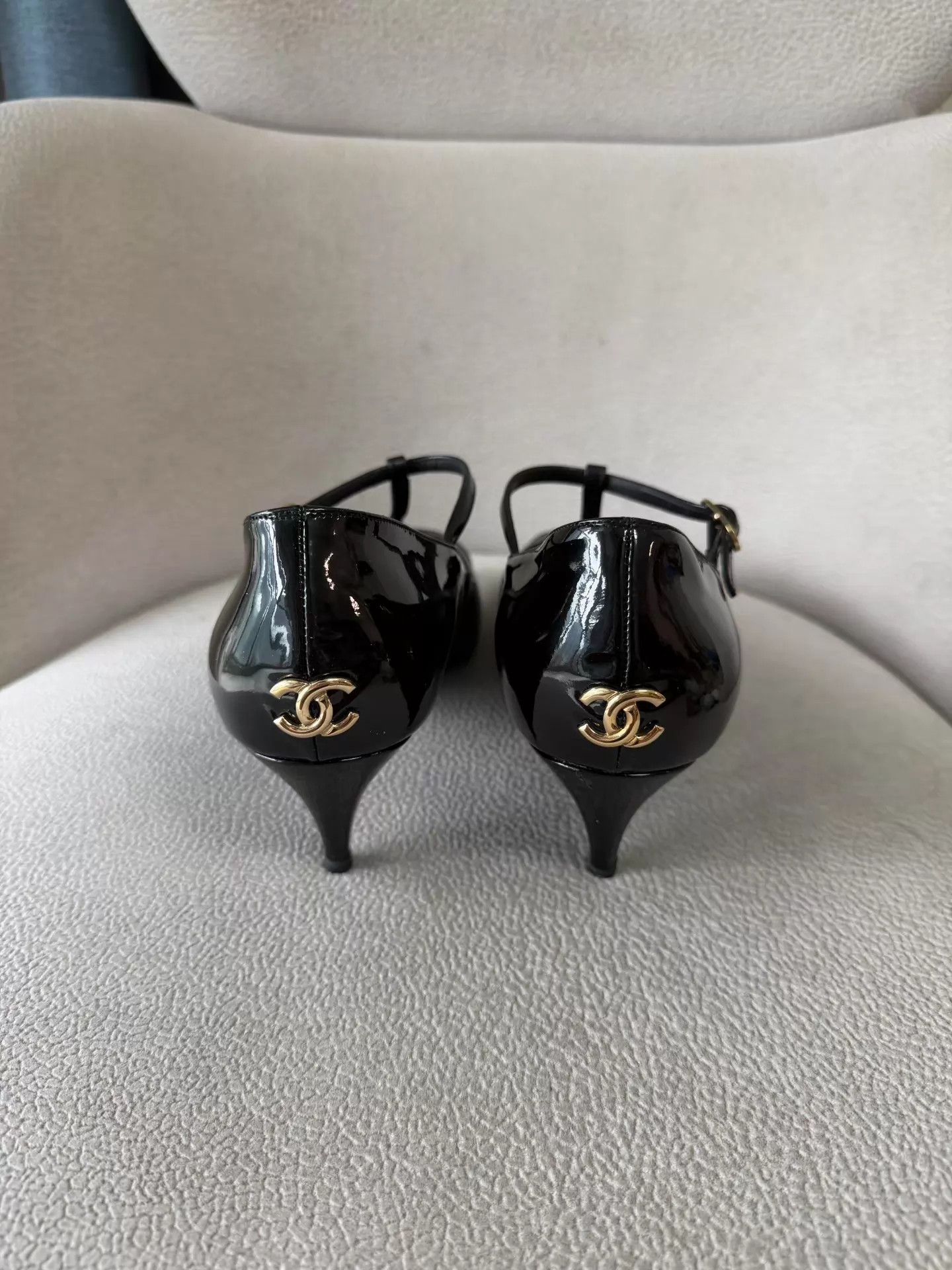 Chanel Chanel 23C Mary Jane Black Gold 99 New 37 Size US 6.5 / IT 36.5 - 3 Thumbnail
