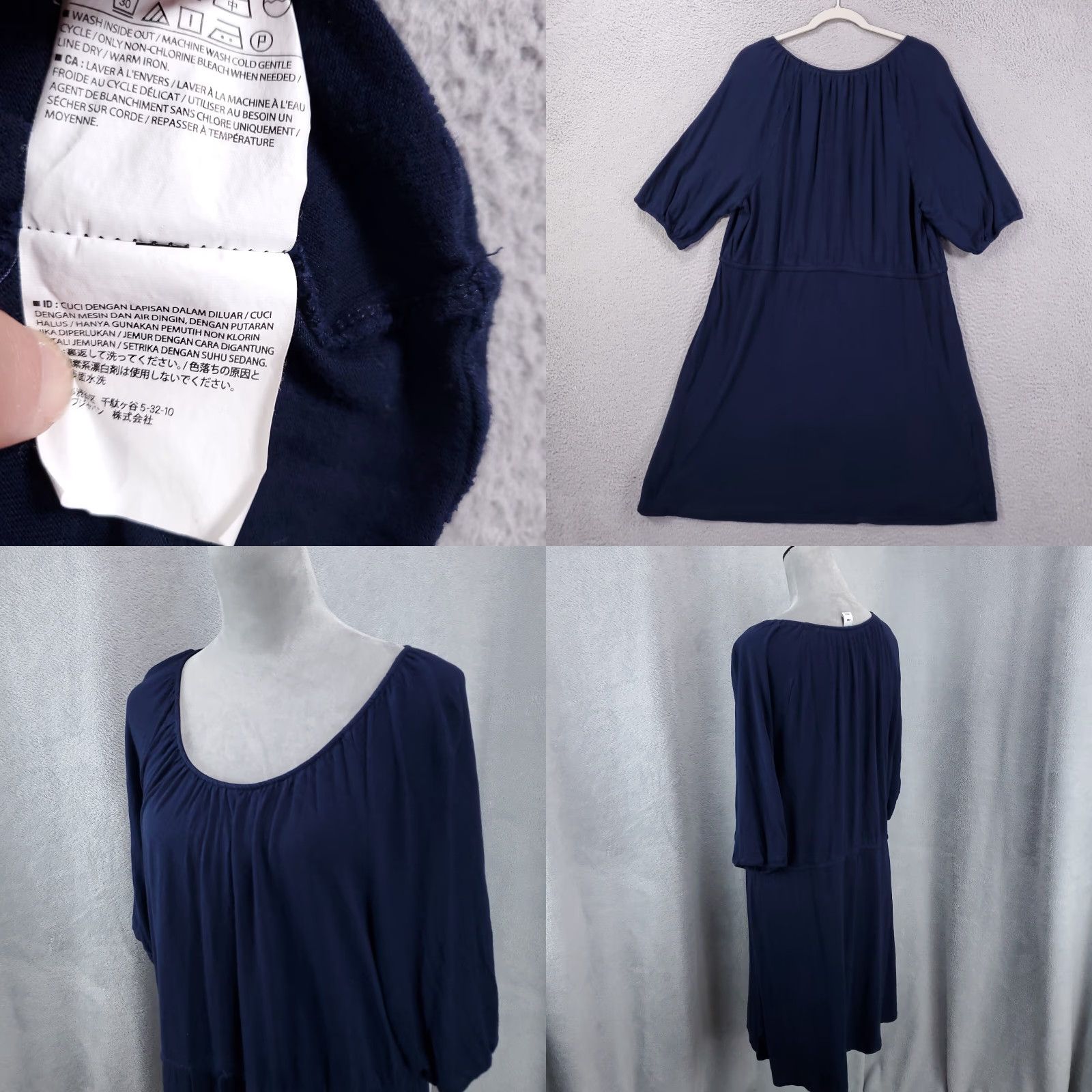 Old Navy Old Navy Womens Dress Blue Knit Midi Swing Shift L Size L / US 10 / IT 46 - 8 Thumbnail