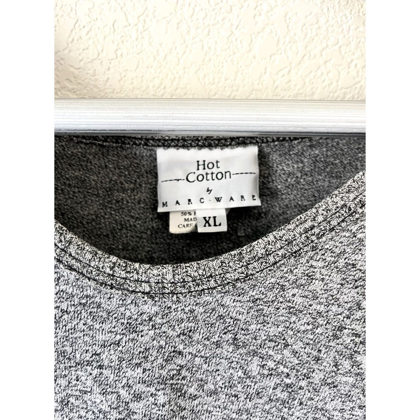 Marcs Hot Cotton by Marc Ware Womens Long Sleeve V-Neck Top XL Knit Heather Gray Shirt Womens XL Gray Heather Knit T-Shirt Casual Size XL / US 12-14 / IT 48-50 - 4 Thumbnail