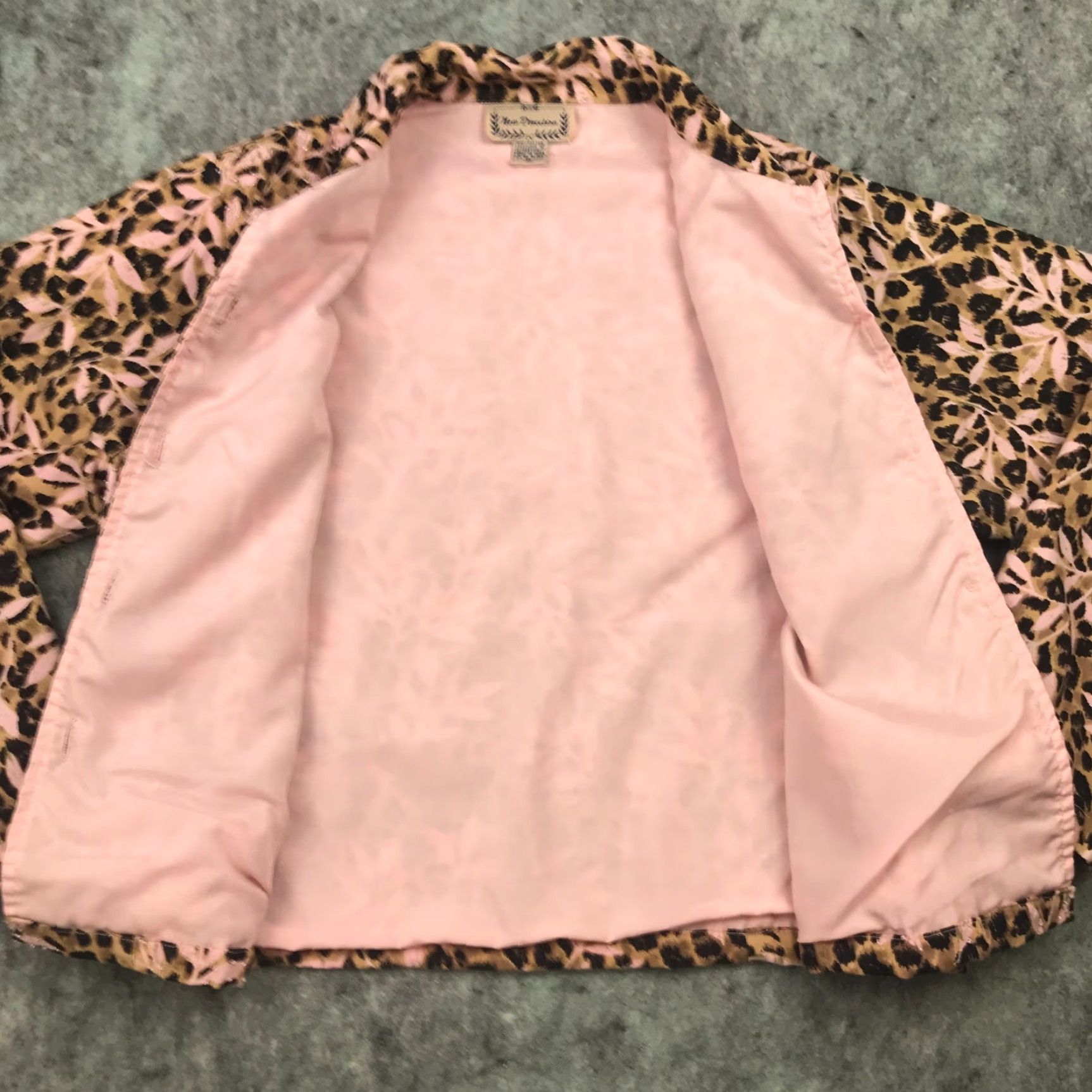 Vintage New Directions Blazer Shirt Womens XL Pink Leopard Twill Beaded Button Down Size XL / US 12-14 / IT 48-50 - 4 Thumbnail