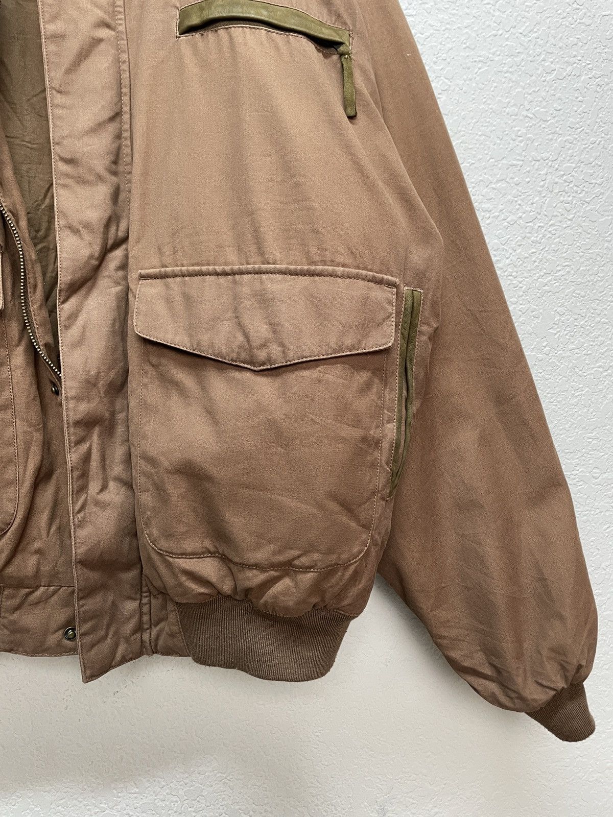Schott Vintage y2k Avirex Vibe Cabelas Brown Nylon Leather Jacket Size US XL / EU 56 / 4 - 9 Thumbnail