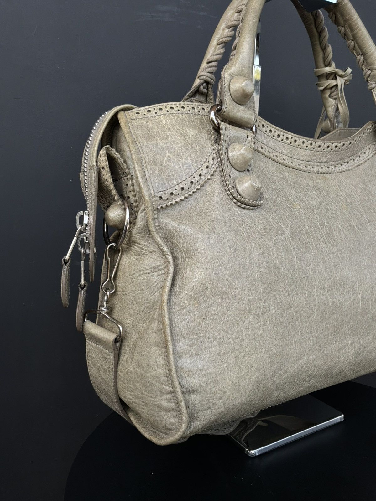 Balenciaga Balenciaga - Classic City - Giant Studs - Beige Lambskin Size ONE SIZE - 12 Thumbnail
