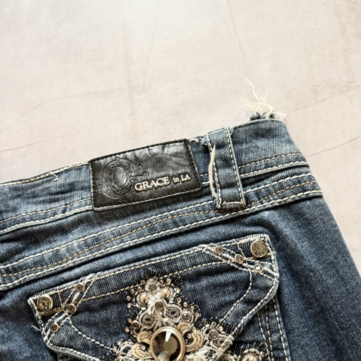Undercover Y2K Crosses Hysteric Glamour Style ERD Jeans Ed Hardy Vibe Size 31" - 6 Thumbnail
