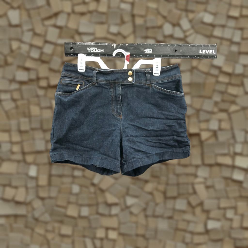 Jones New York Jones New York Shorts Bermuda Womens Size 12 Mid Rise Dark Wash Blue Denim Stretch Jeans Casual Women Size 34" / US 12 / IT 48 - 1 Thumbnail