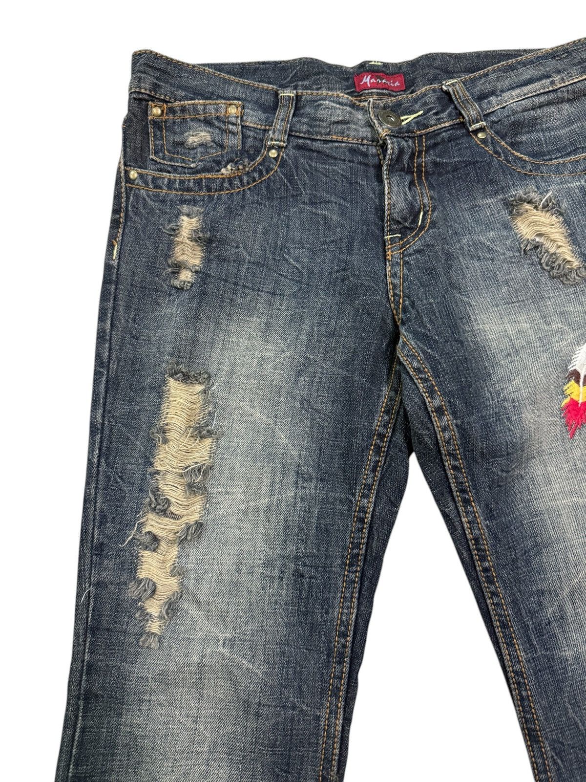 If Six Was Nine JAPANESE BRAND MARAXIA FLARE JEANS Size 30" / US 8 / IT 44 - 6 Thumbnail
