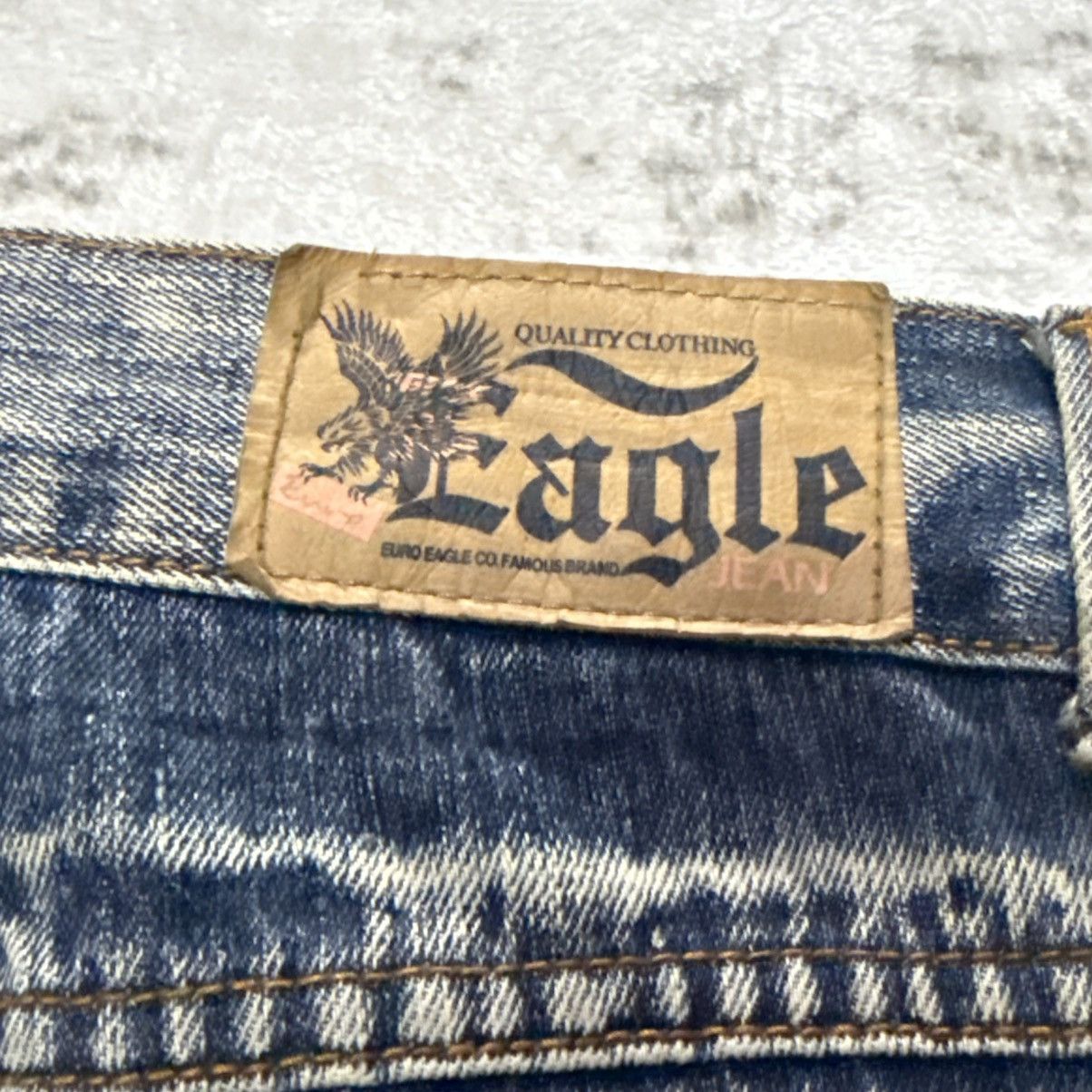 Japanese Brand Euro Eagle Patchwork Distressed Studded Loose Jeans Size US 30 / EU 46 - 14 Thumbnail