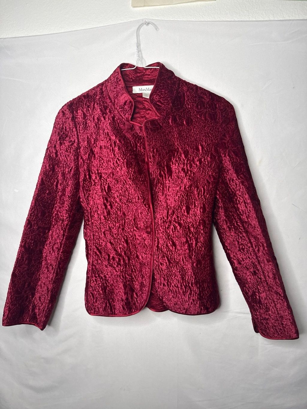 Max Mara NWOT MaxMara textured velvety feel one button red blazer 4 Size S / US 4 / IT 40 - 3 Thumbnail