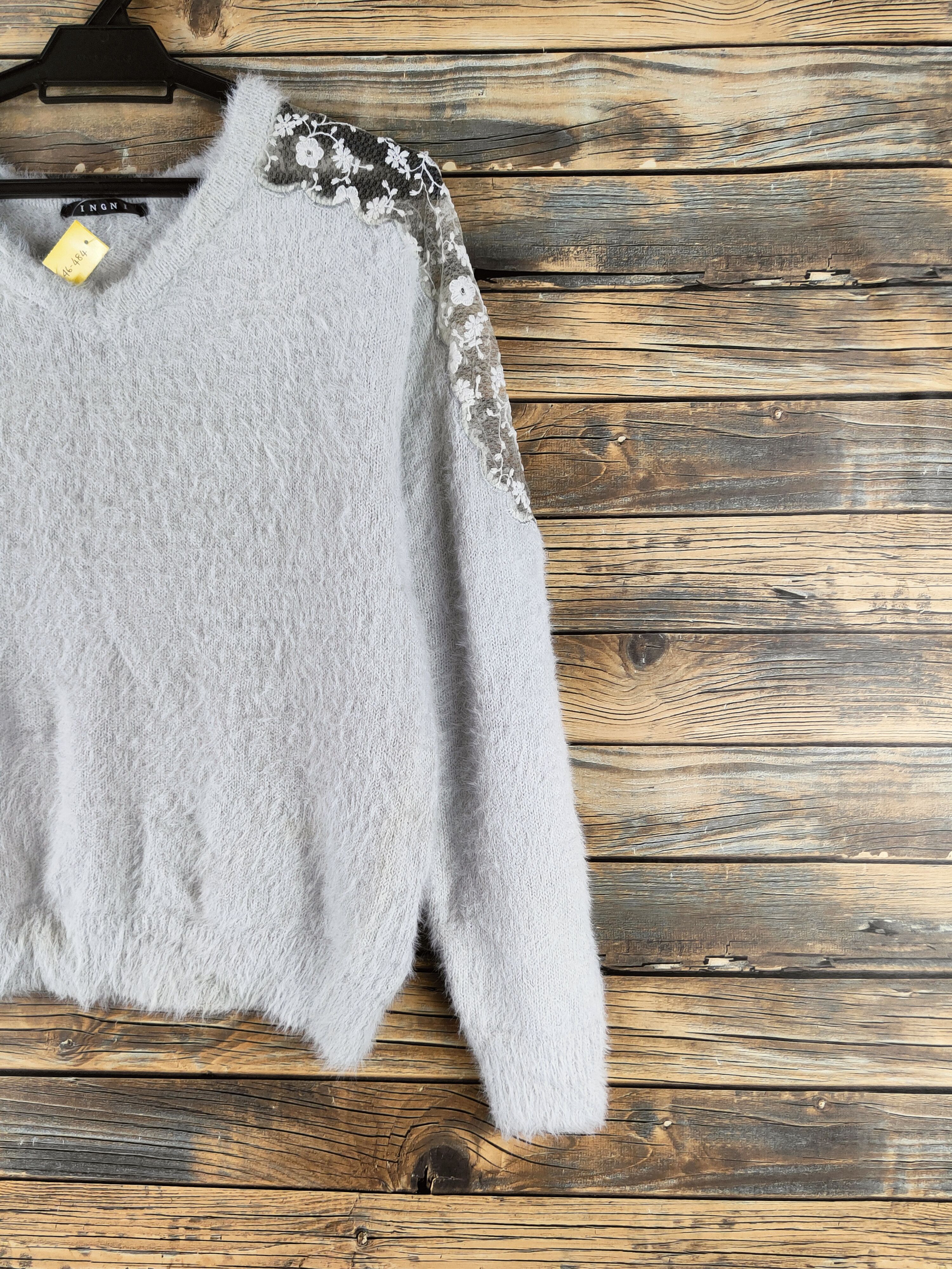Vintage DL Ingni Gray Fur Mohair Knitwear #46-484 Size M / US 6-8 / IT 42-44 - 5 Thumbnail