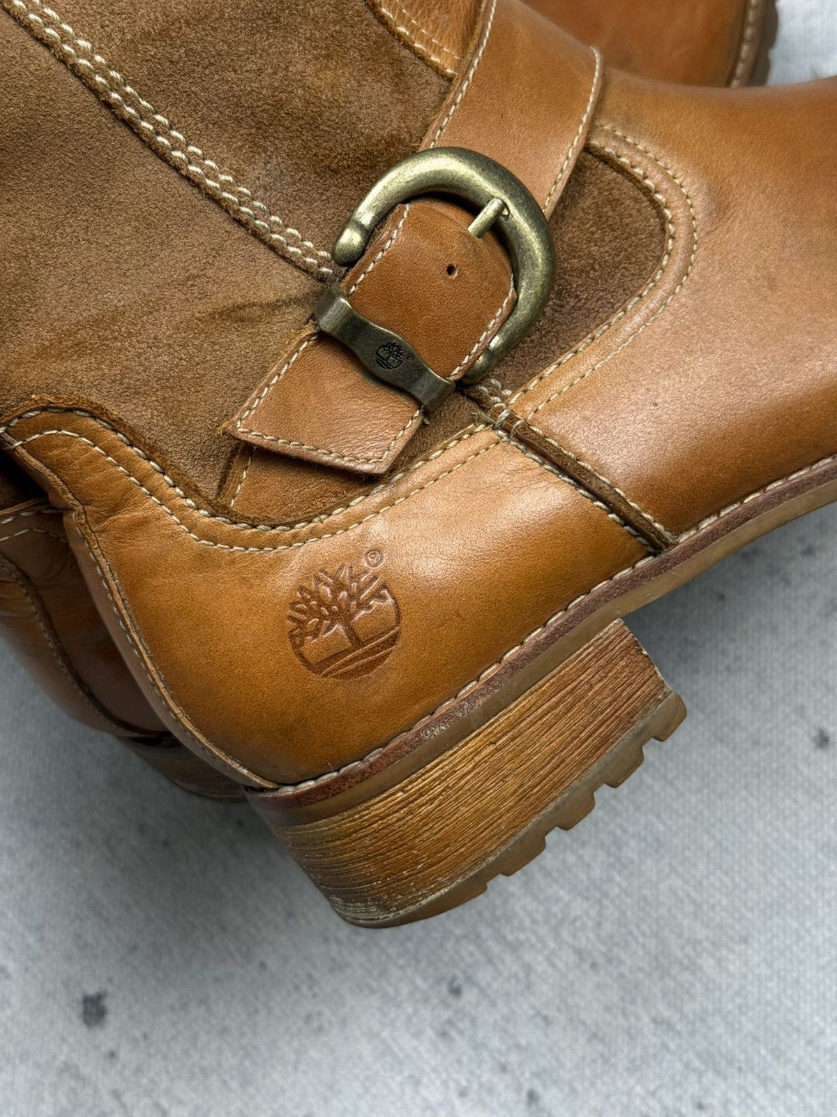 Timberland Timberland Riding Boots Brown Leather & Suede Buckle Tall Size US 8.5 / IT 38.5 - 13 Thumbnail