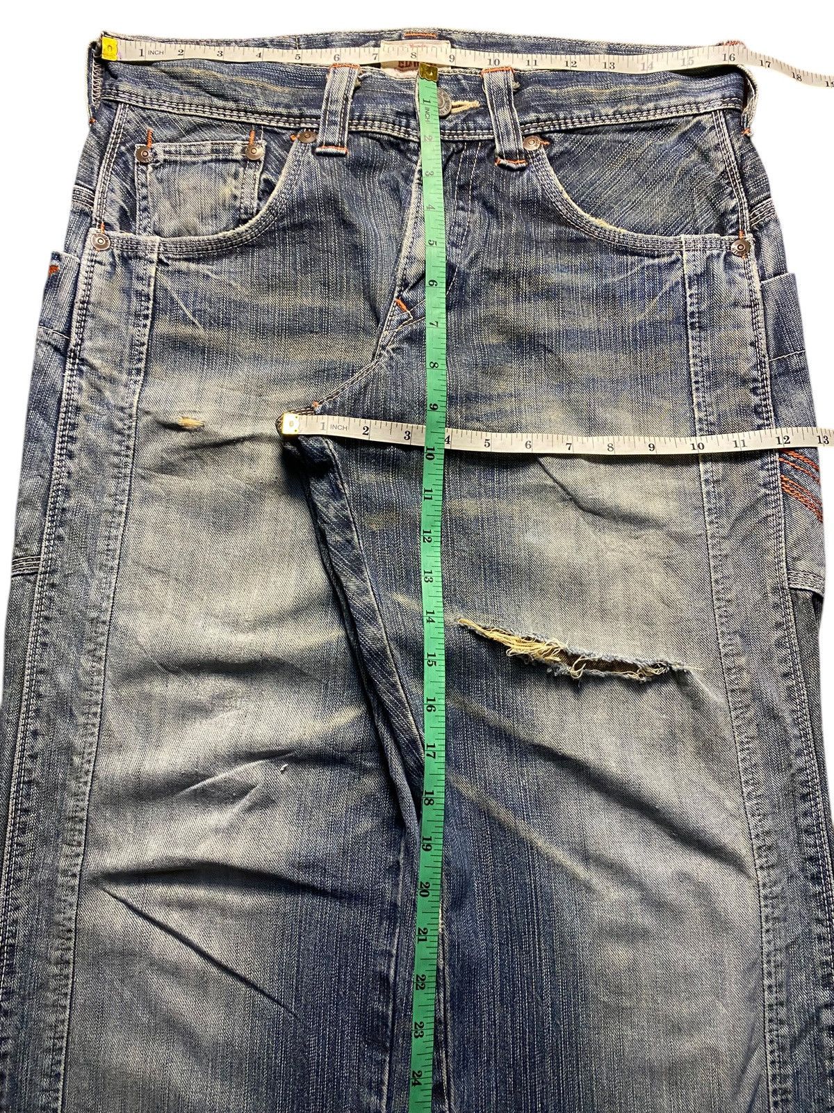 Edwin Vintage Edwin XV Embroidery Logo Distressed Jeans Size US 32 / EU 48 - 13 Thumbnail