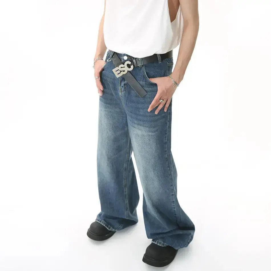 Japanese Brand Retro loose straight leg wide leg jeans Size US 32 / EU 48 - 1 Thumbnail