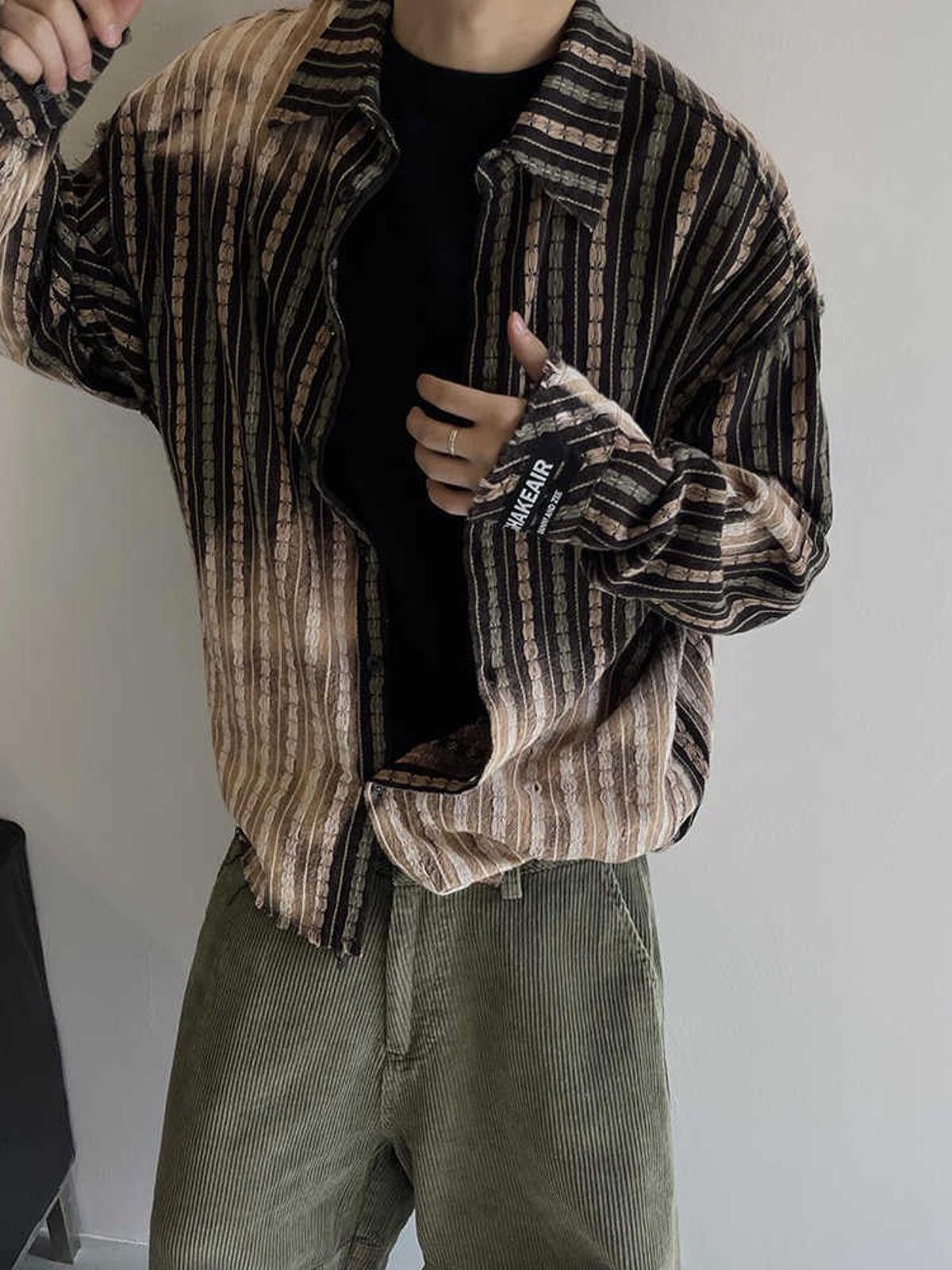 Vintage Striped Oversized Long Sleeve Shirt Size US M / EU 48-50 / 2 - 3 Thumbnail