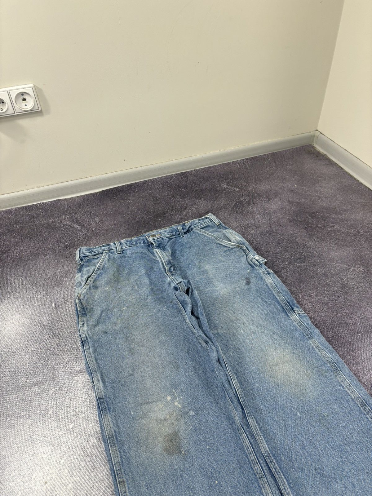 Carhartt Vintage 90s Carhartt USA Light Blue Denim Hype Baggy Jeans Size US 38 / EU 54 - 13 Thumbnail