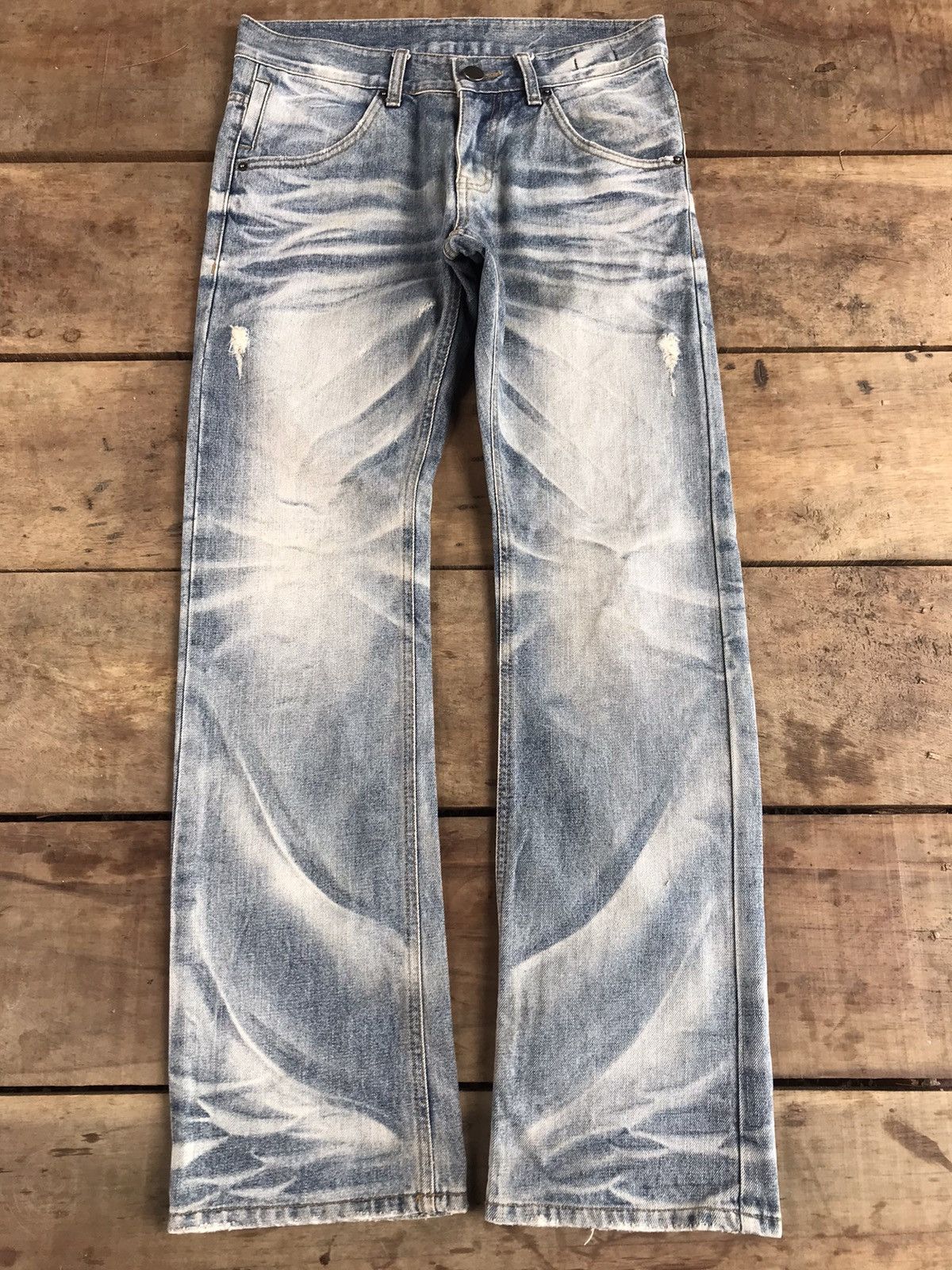 Seditionaries 💥FLARE💥90s STYLE IMPROVES SICK FADES DISTRESSED DENIM F394 Size US 32 / EU 48 - 2 Thumbnail