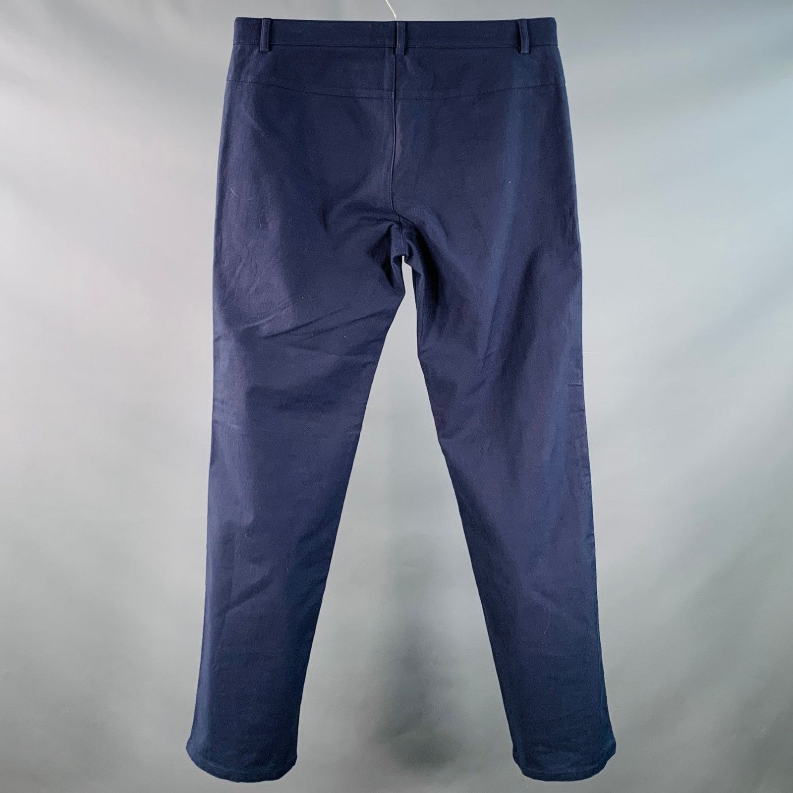 NEWYORKINDUSTRIE NEW INDUSTRIE Navy Cotton Tuxedo Button Fly Dress Pants Size US 32 / EU 48 - 2 Thumbnail