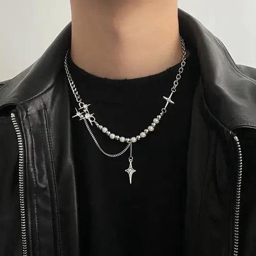 Jewelry Electro Chain Crystal Stone Silver Abstract Star Pop Fantasy Size ONE SIZE - 1 Thumbnail