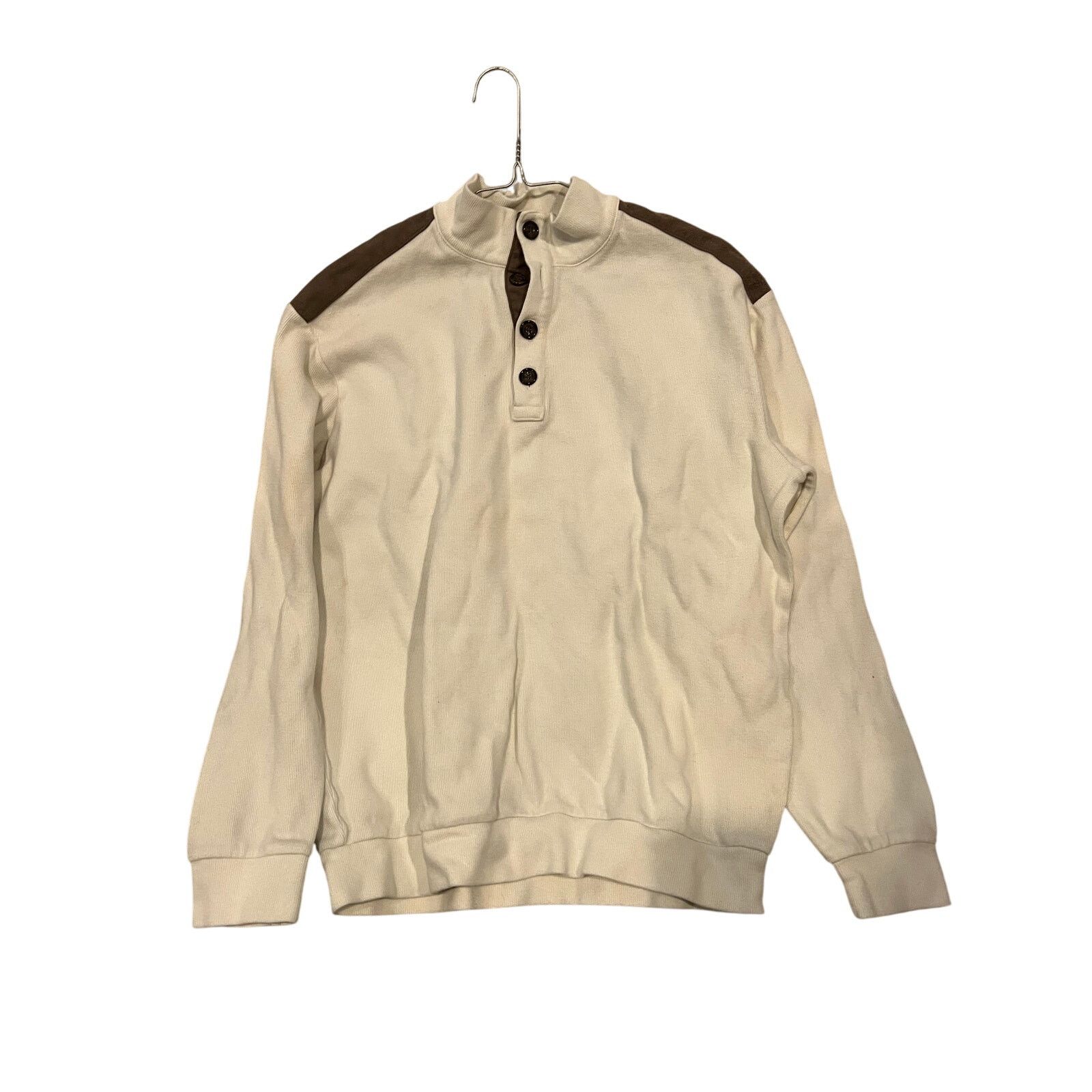 Cremieux Cremieux 1/4 Button Knit Sweater Creme Mens M Size US M / EU 48-50 / 2 - 1 Thumbnail