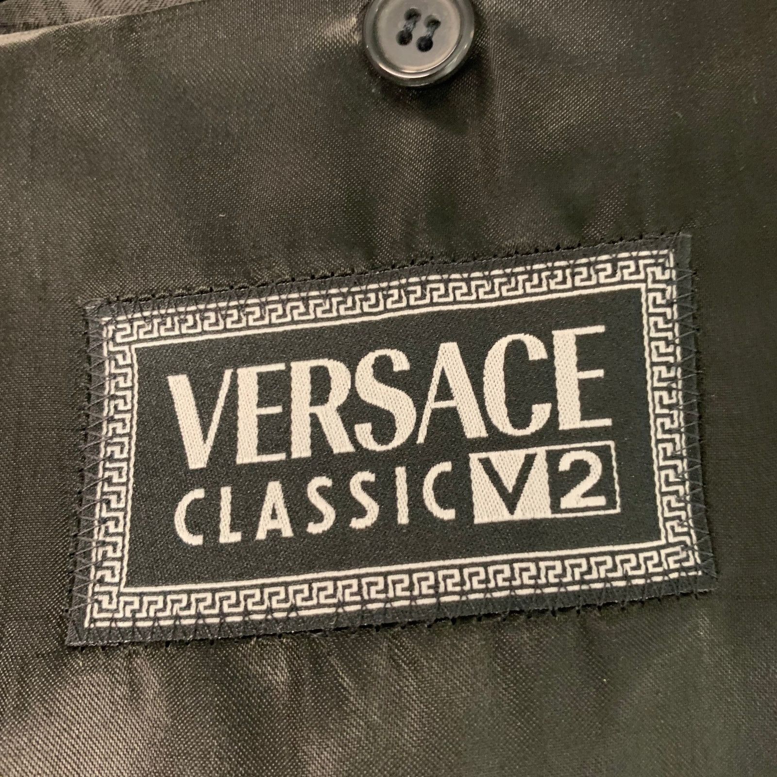 Versace VERSACE CLASSIC Size 44 Black Grey Heather Notch Lapel Coat Size US L / EU 52-54 / 3 - 5 Thumbnail