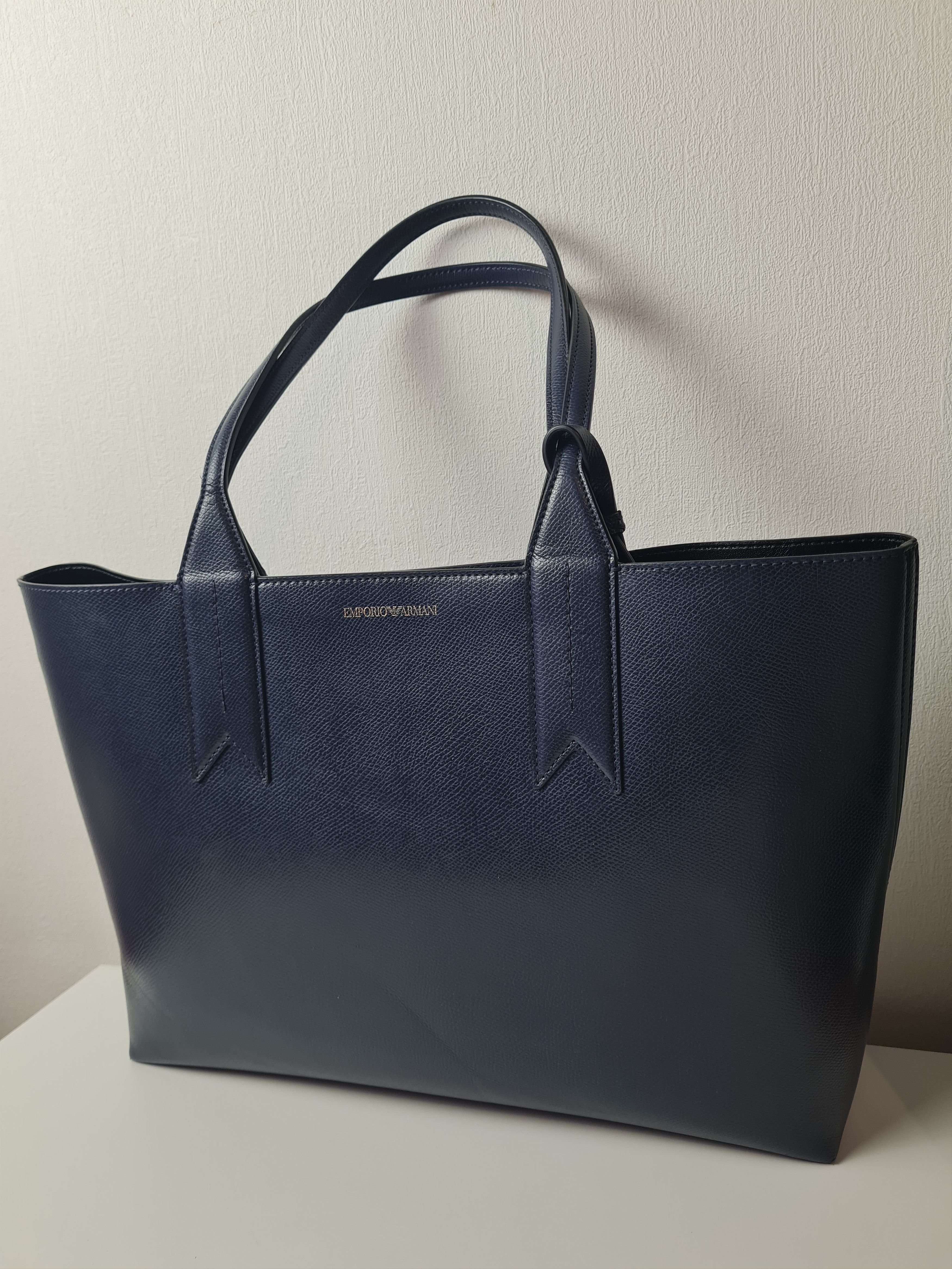 Emporio Armani Womens Vintage Emporio Armani Navy Shopper Bag Blue Size ONE SIZE - 2 Thumbnail