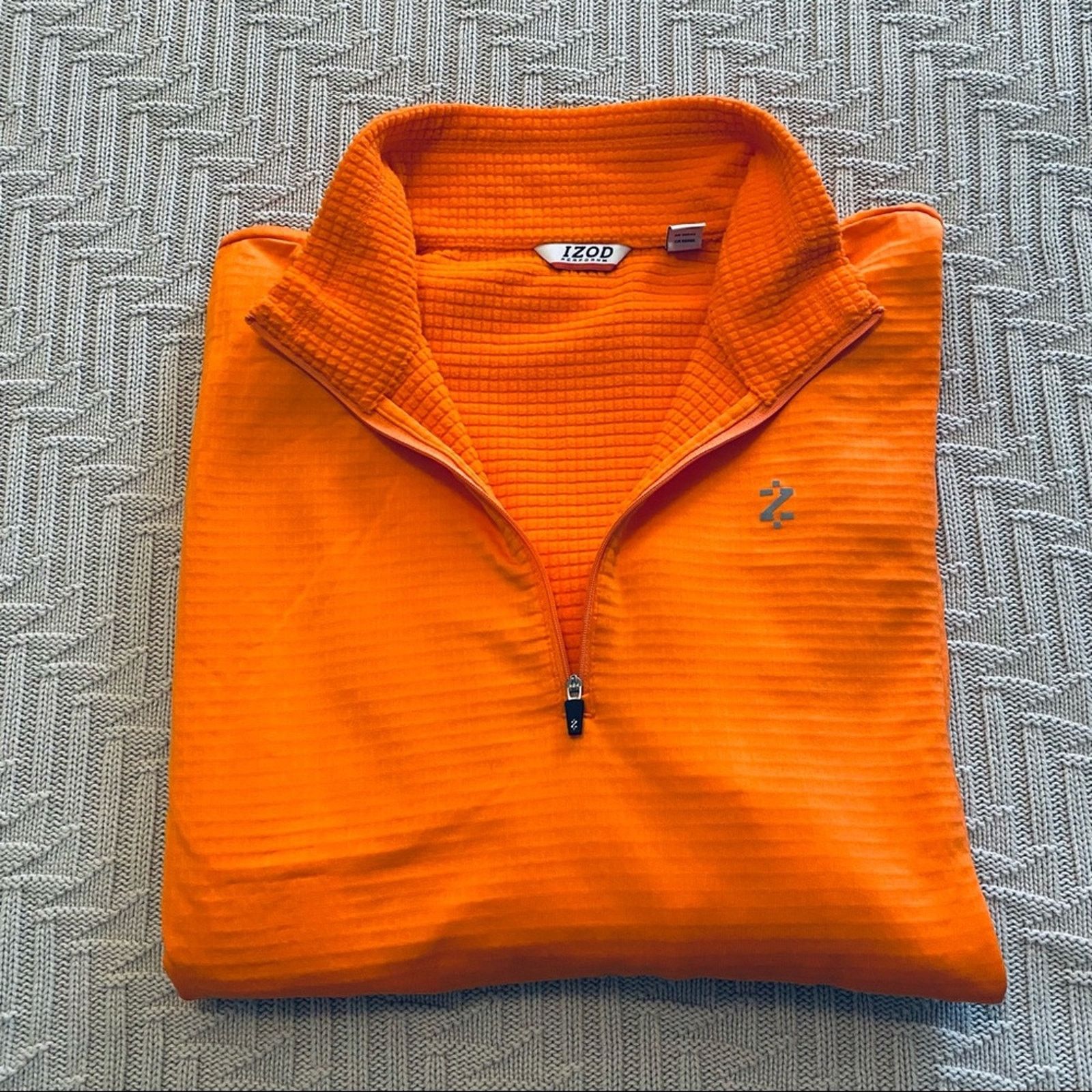 Izod Izod orange waffle quarter zip Size US XL / EU 56 / 4 - 1 Thumbnail