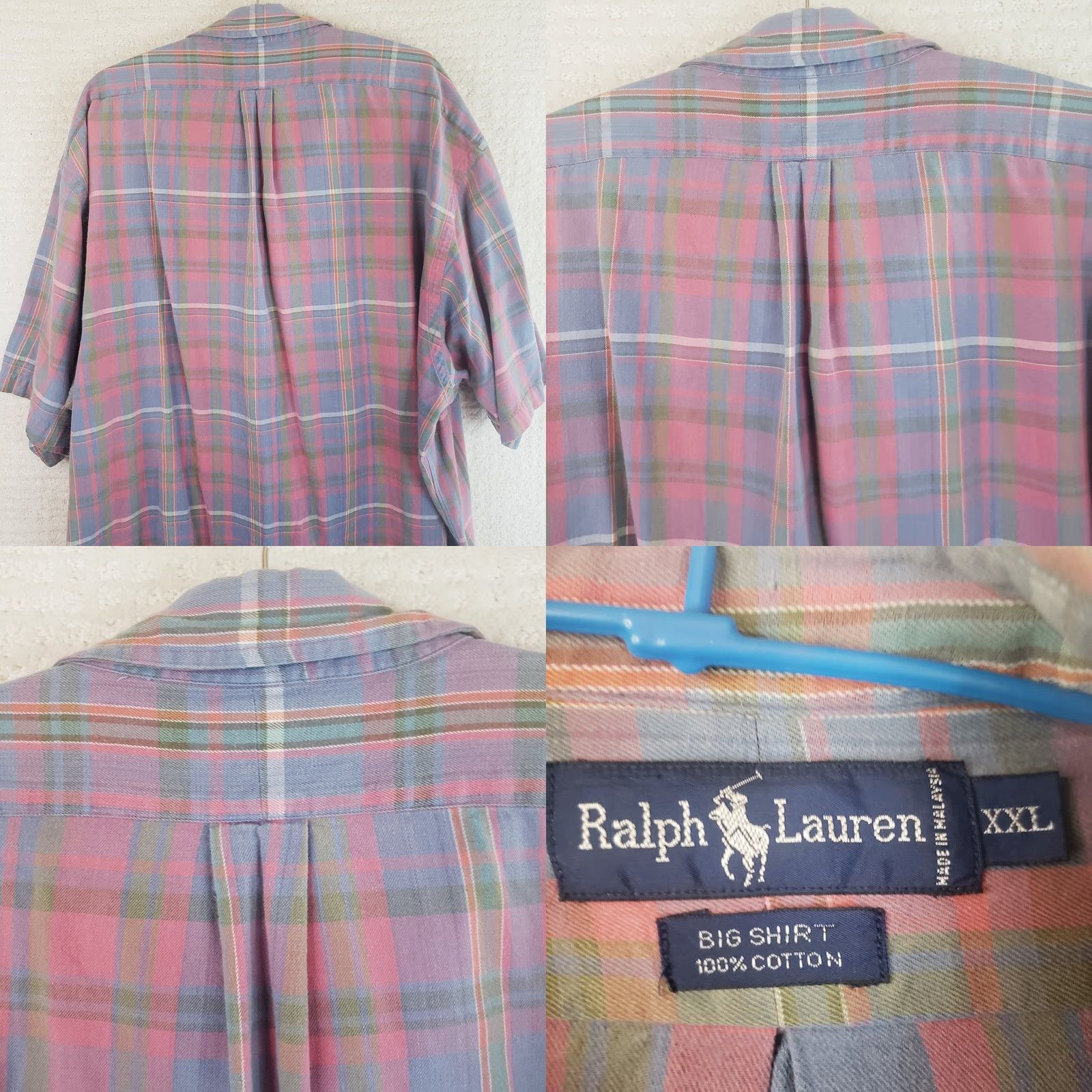 Ralph Lauren Ralph Lauren Button-Up Shirt Men XXL Pink Blue Gray Plaid Logo Size US XXL / EU 58 / 5 - 8 Thumbnail