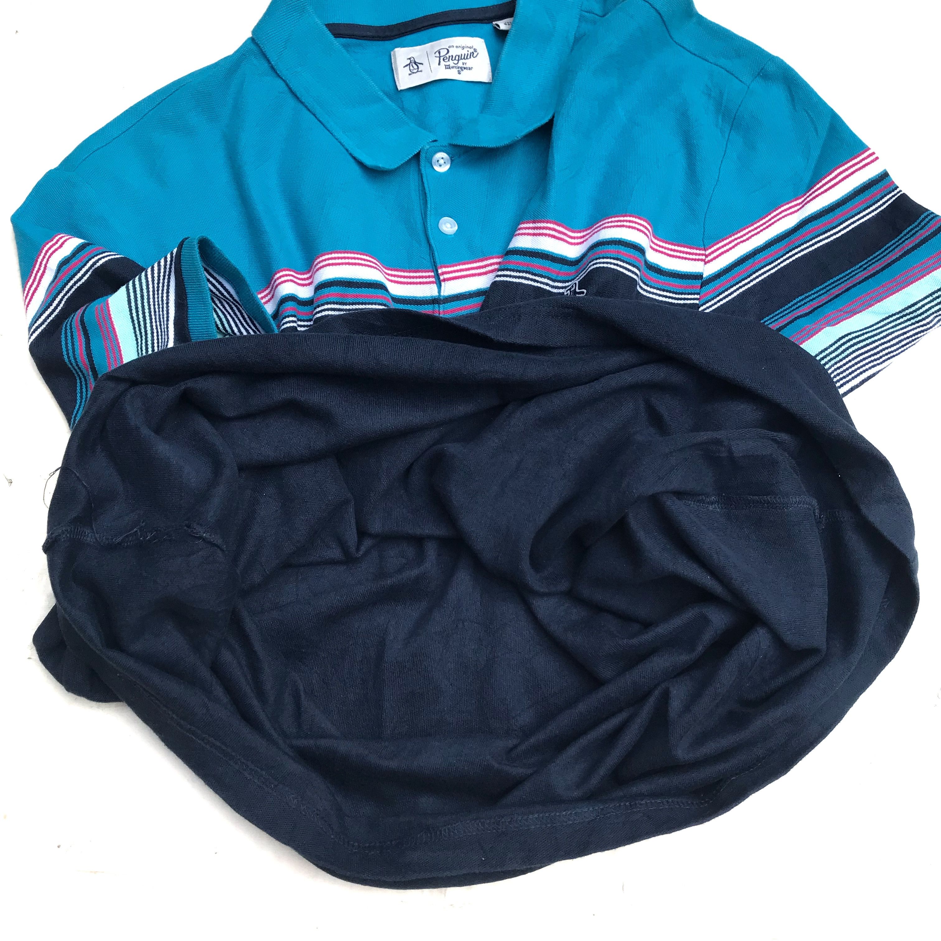 Grand Slam × Original Penguin × Vintage Blue Grandslam Munsingwear Penguin Half Stripes Polo Shirt Size US XL / EU 56 / 4 - 5 Thumbnail