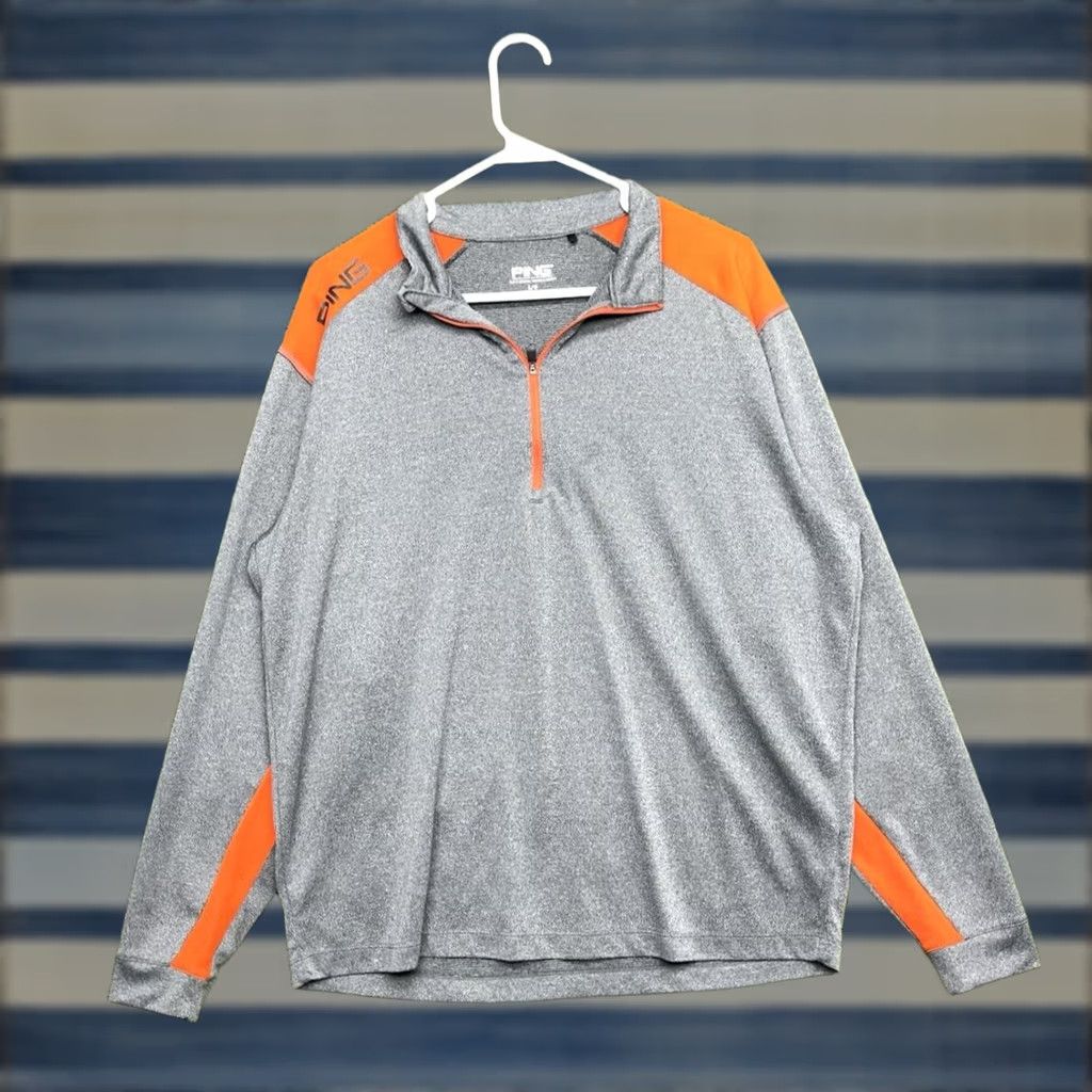 Vintage Ping Golf Shirt Mens Large 1/4 Zip Sweatshirt Warm Long Sleeve Sportswear Hiking Gray Logo Outdoor Sports Mens Regular L Size US L / EU 52-54 / 3 - 1 Thumbnail