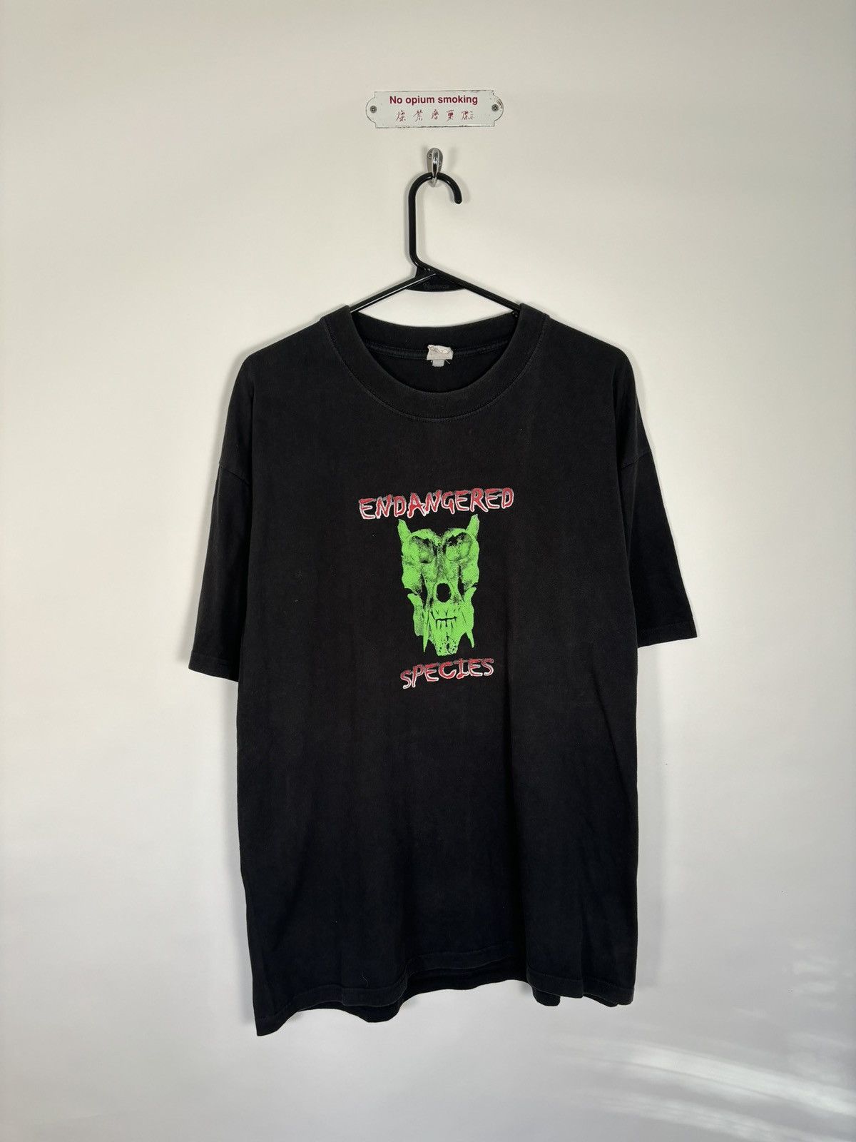 image of Vintage Deranged Marilyn Manson“Endangered Species” T-Shirt in Faded Black, Men's (Size Large)