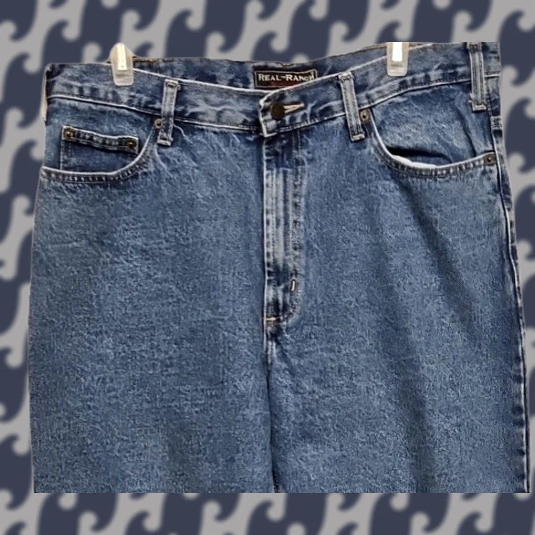 Denime Real Ranch Jeans Men’s 36x30 Regular Fit 100% Cotton Classic Blue Denim Straight Size US 36 / EU 52 - 1 Thumbnail