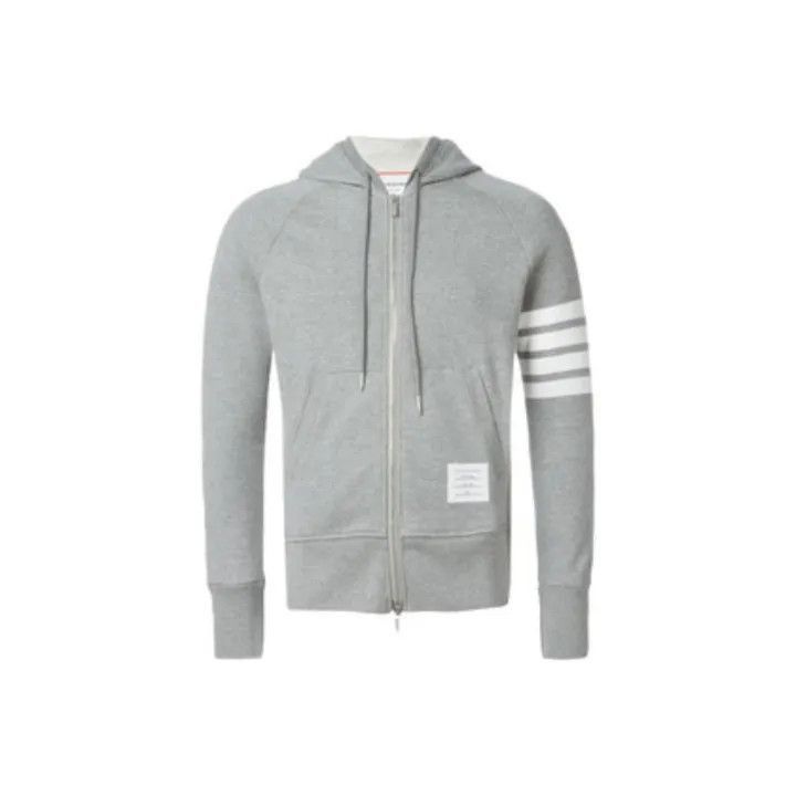 Thom Browne Thom Browne Gray Classic Stripe Zip Hoodie -2507 Size US M / EU 48-50 / 2 - 7 Thumbnail