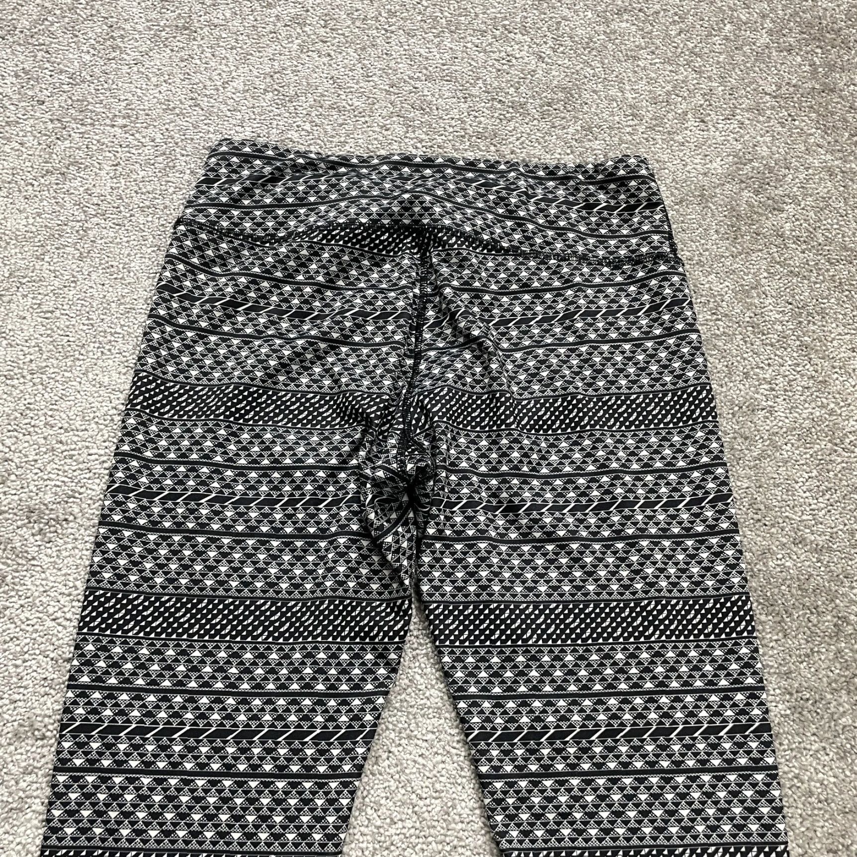 Vintage RBX Compression Leggings Women M Black Geometric Active Yoga Adult Medium Waist 28 in Skinny Leg Style Athleisure Size 32" / US 10 / IT 46 - 3 Thumbnail