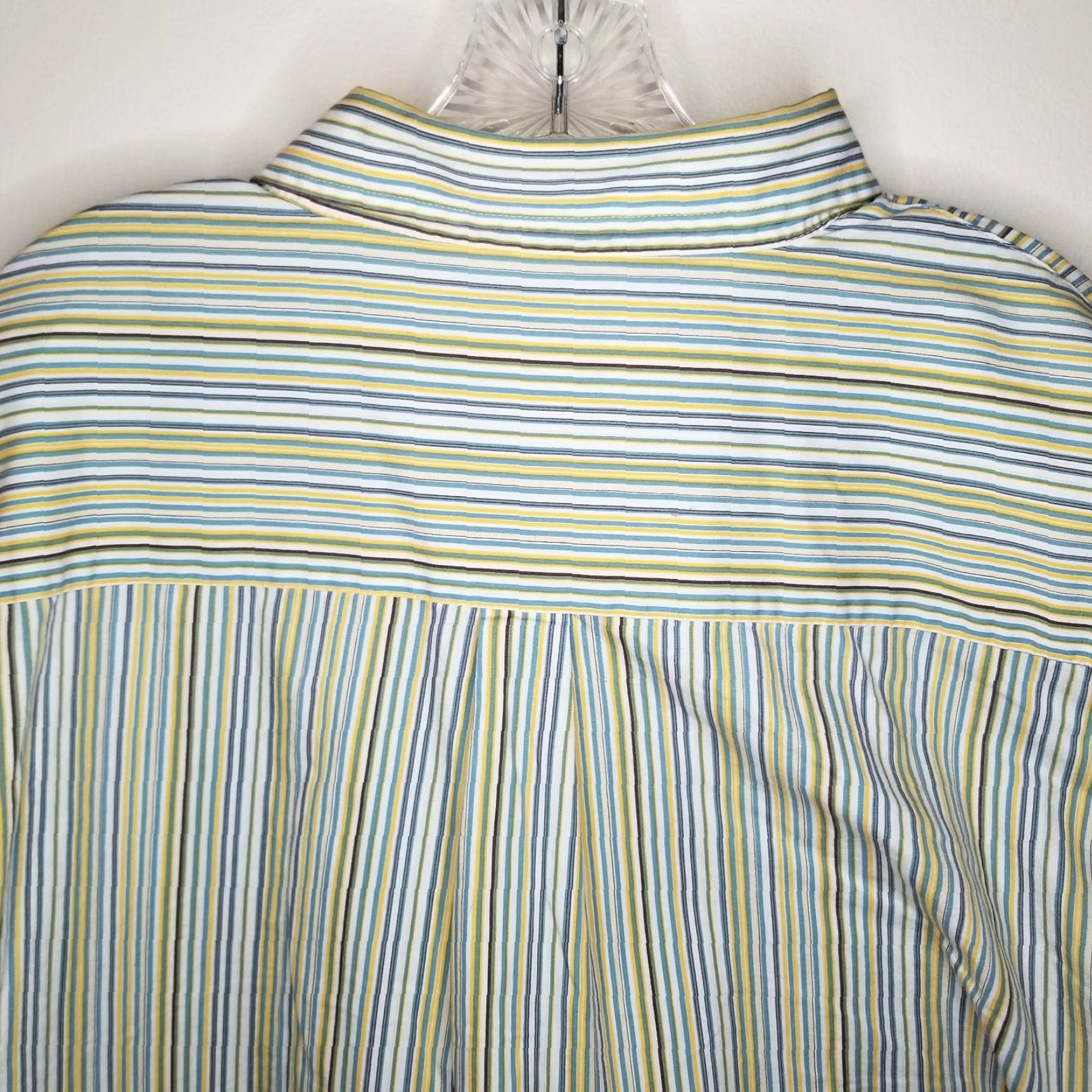 Express BROOKLYN XPRESS Shirt Mens 2XL Yellow Floral Striped Long Sleeve Button-Up Size US XXL / EU 58 / 5 - 5 Thumbnail