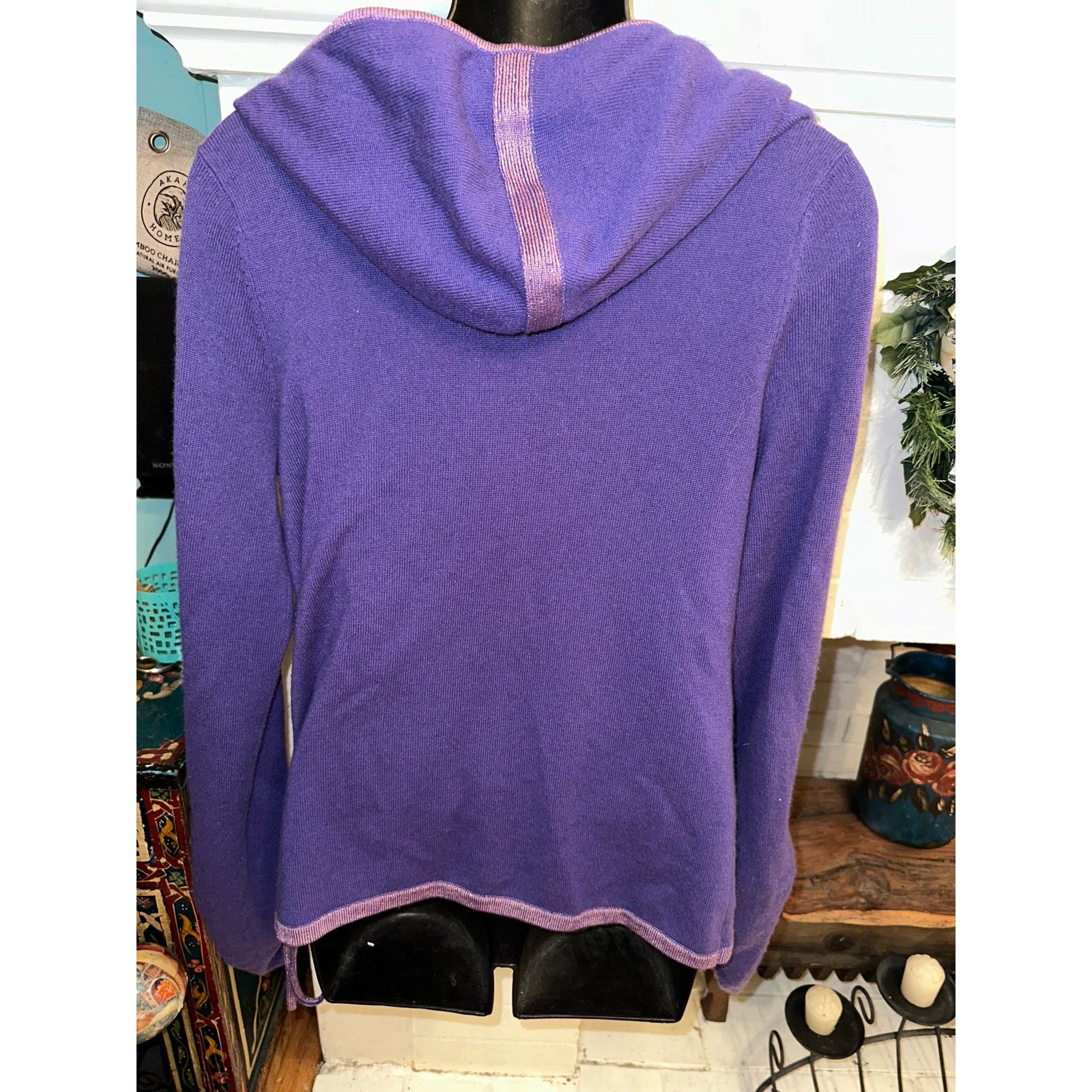 Vintage VINTAGE PURPLE CASHMERE SWEATER SET HOODIE + LAVENDER TANK Size S / US 4 / IT 40 - 5 Thumbnail