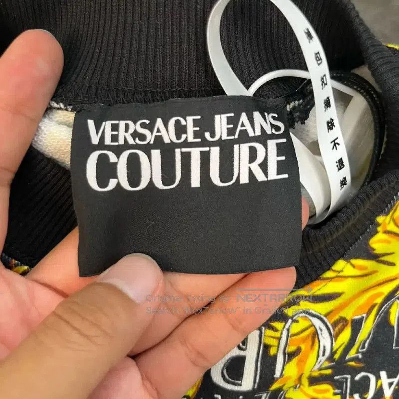 Versace Versace Yellow Cotton Cropped Sweatshirt . Size XS / US 0-2 / IT 36-38 - 3 Thumbnail