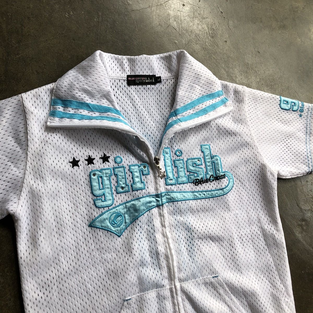 Japanese Brand NEED GONE🔥 Blue Cross Net Skull Jacket Size L / US 10 / IT 46 - 2 Thumbnail