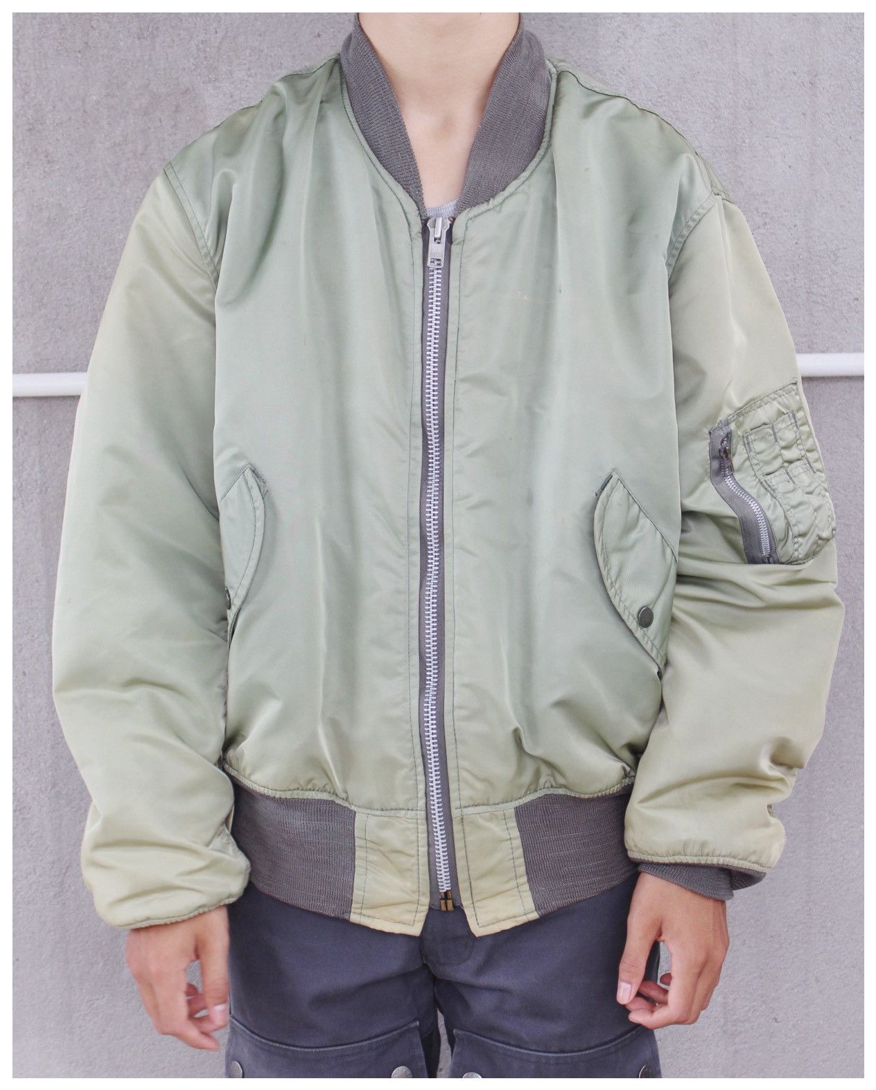 Vintage 1990S USA MADE MA-1 BOMBER JACKET Size US L / EU 52-54 / 3 - 2 Thumbnail