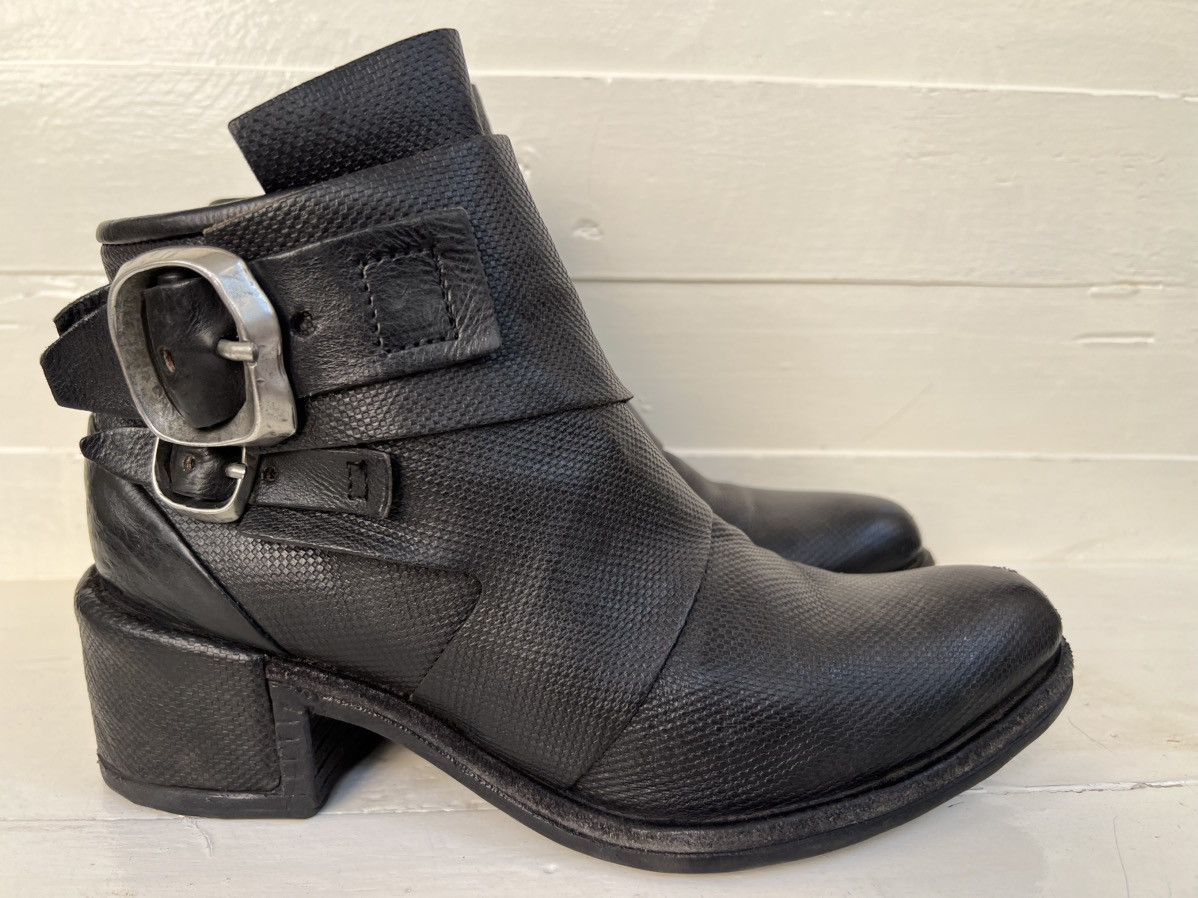 A.S.98 Airstep AS98 Black Leather Suede Boho Biker Ankle Boots Size US 8 / IT 38 - 6 Thumbnail
