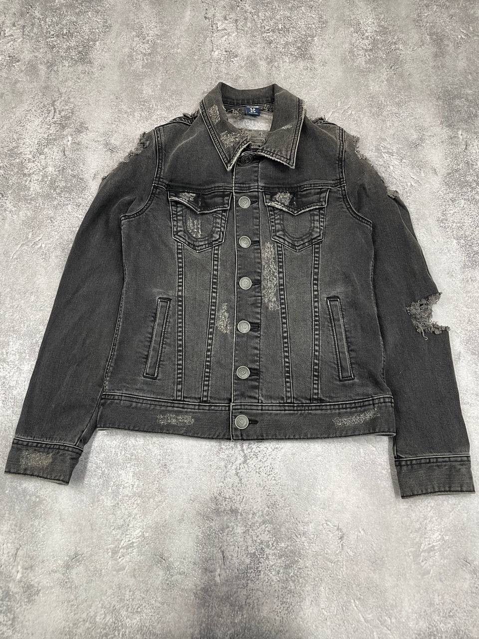 True Religion True Religion Women Distressed Denim Jacket Grey Size S / US 4 / IT 40 - 1 Thumbnail